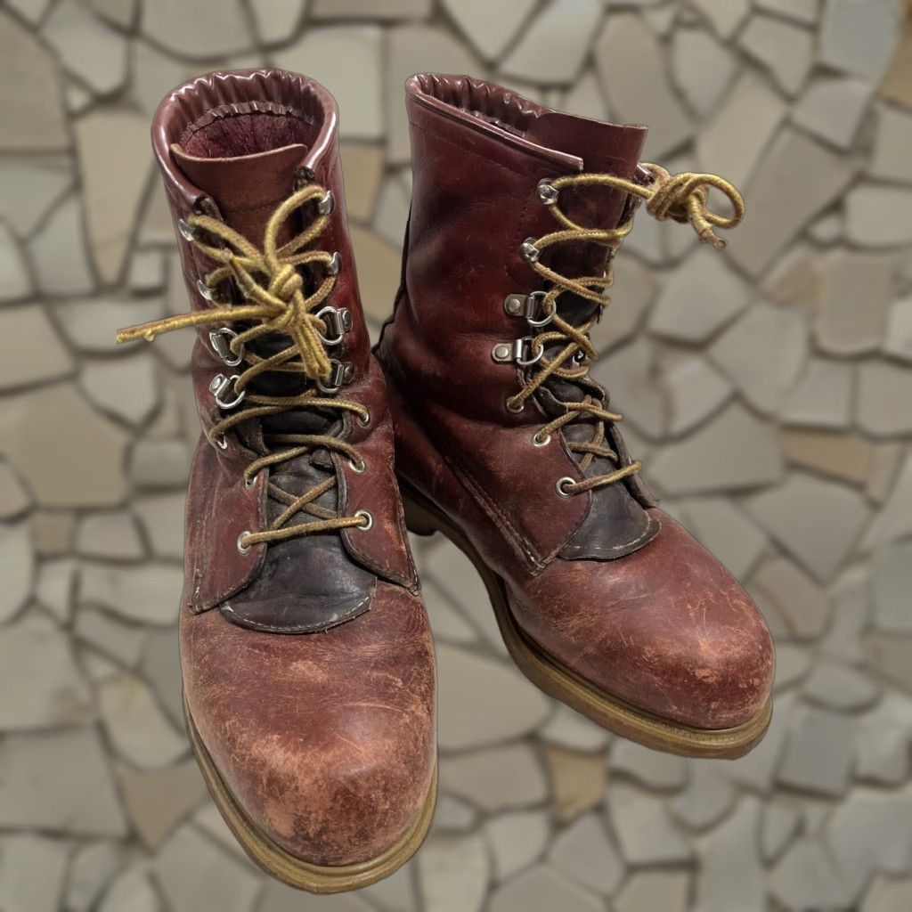 VINTAGE Red Wing Leather Lace Up Irish Setter Boots 12 Red Working