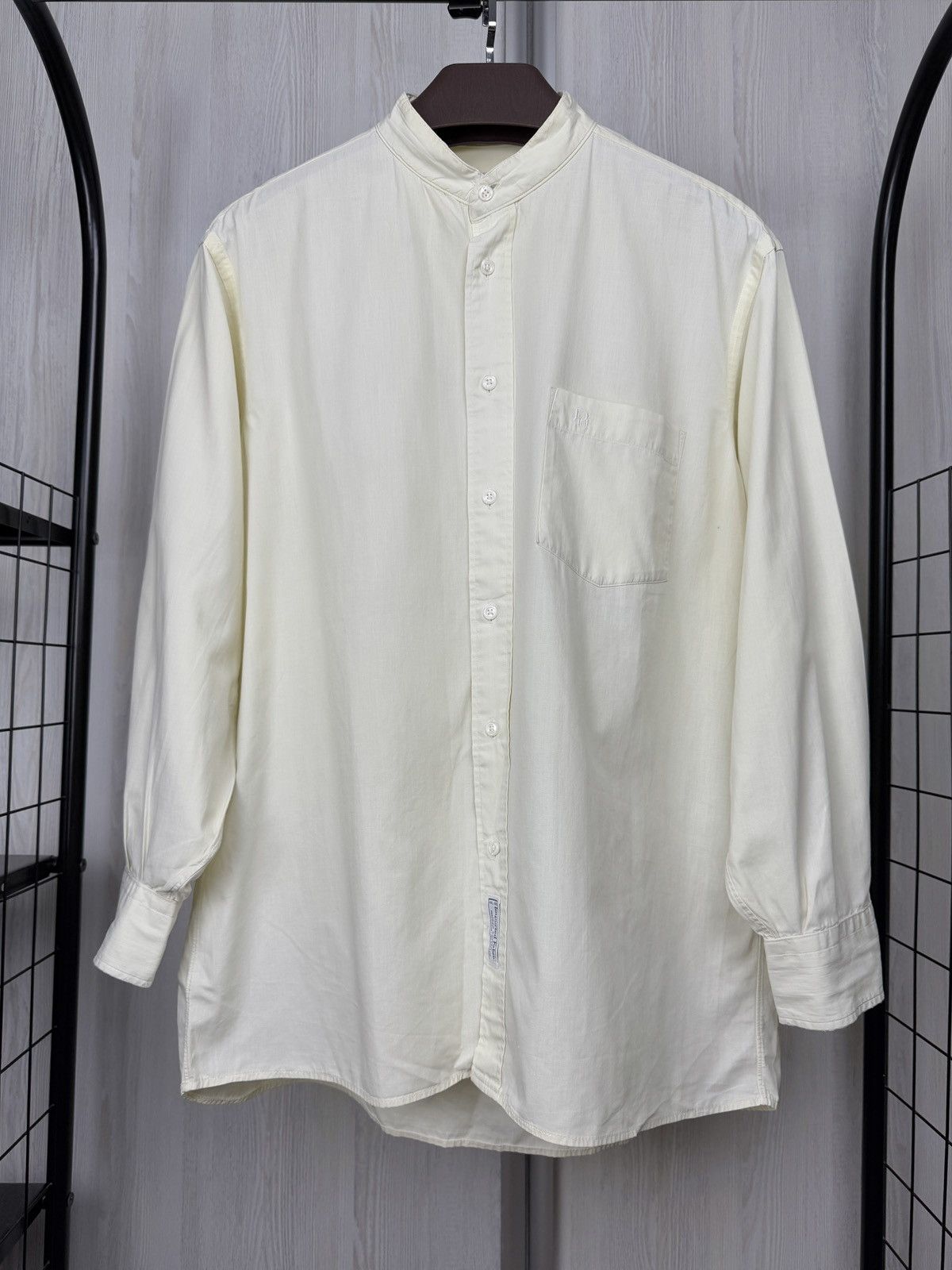 Christian Dior Monsieur Christian Dior Chemises VNTG 90s distressed collarless shirt Size US L / EU 52-54 / 3 - 2 Thumbnail