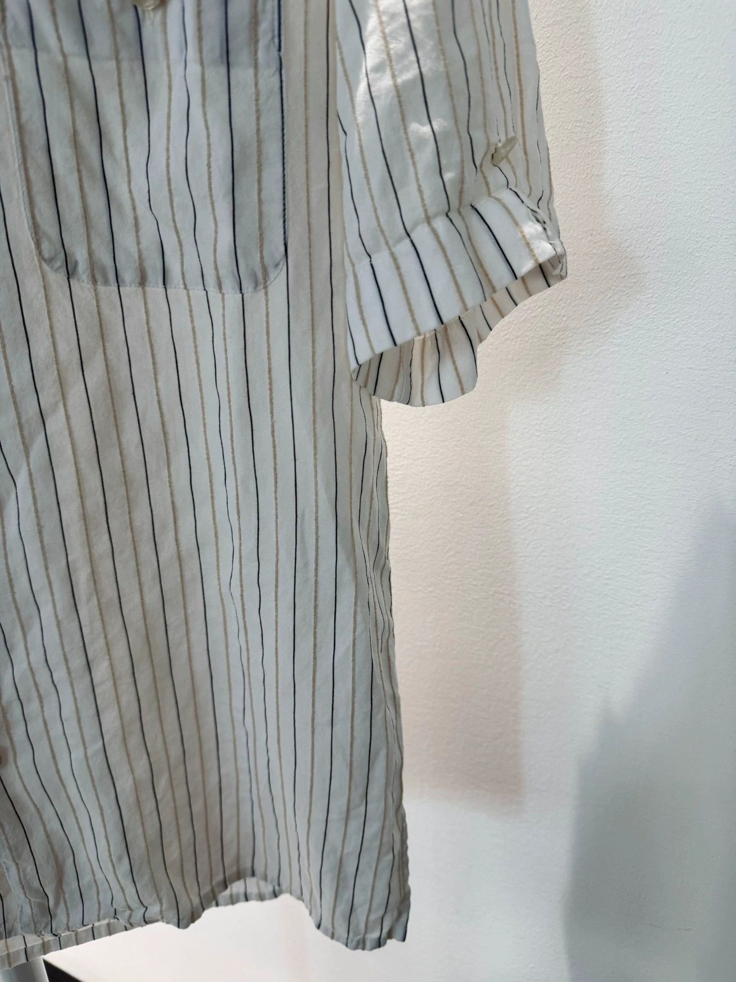 Saint Laurent Paris SLP 20SS Silk-Blend Striped Short-Sleeve Shirt 37 XS Size US XS / EU 42 / 0 - 2 Thumbnail