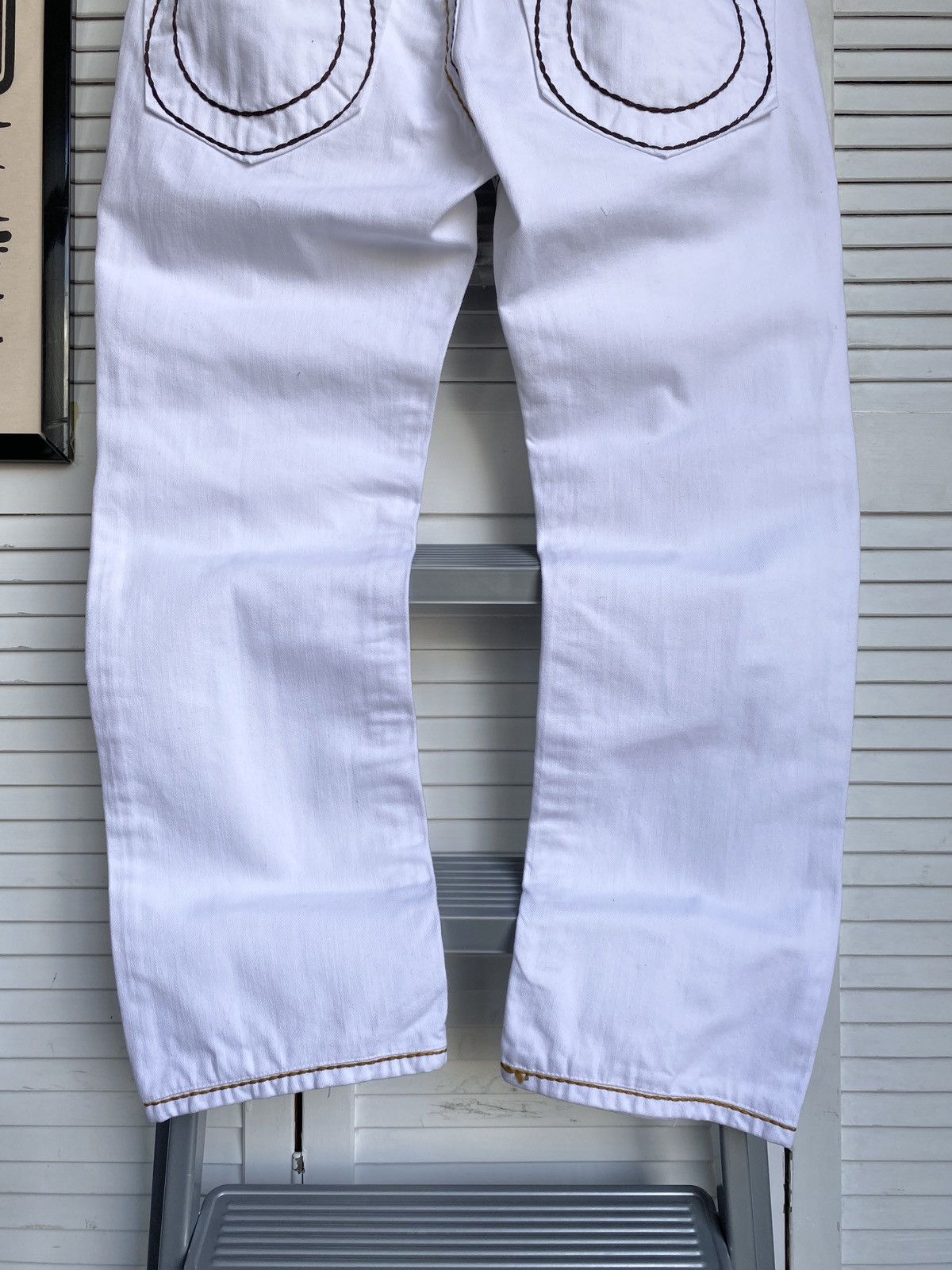 True Religion × Vintage True Religion White Jeans Big Stitch Denim USA Logan Super Size US 34 / EU 50 - 12 Thumbnail