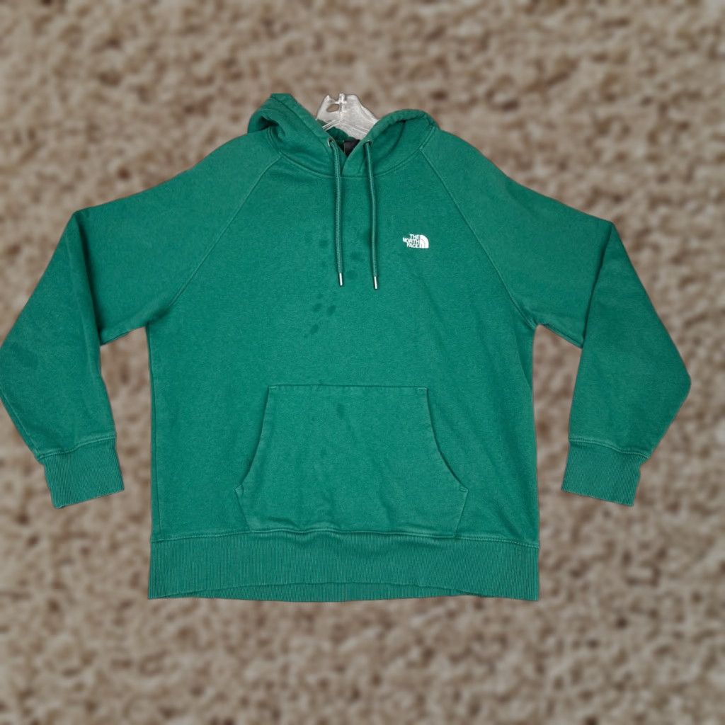 The North Face The North Face Hoodie Womens L Green Logo Cotton Blend Pockets Stains Vintage No N/A Size L / US 10 / IT 46 - 1 Thumbnail