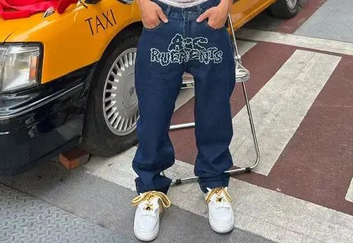 High Sport × Jean Jeans American Style Hip Hop High Waist Loose Layered Size US 26 / EU 42 - 4 Thumbnail