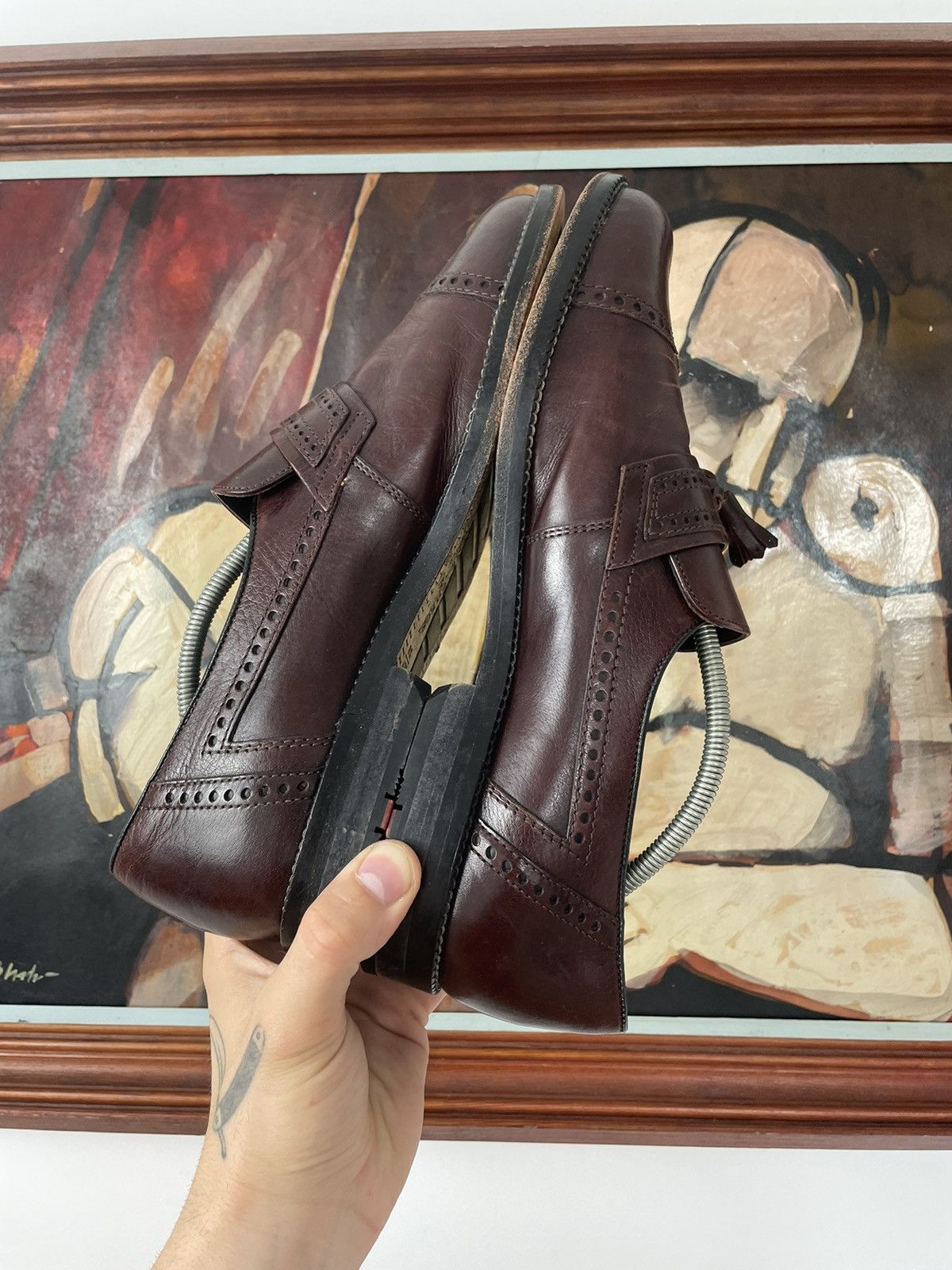 Leather Vintage Lloyd Luxury Brown Leather Loafers Casual Shoes Rare Size US 8.5 / EU 41-42 - 4 Thumbnail