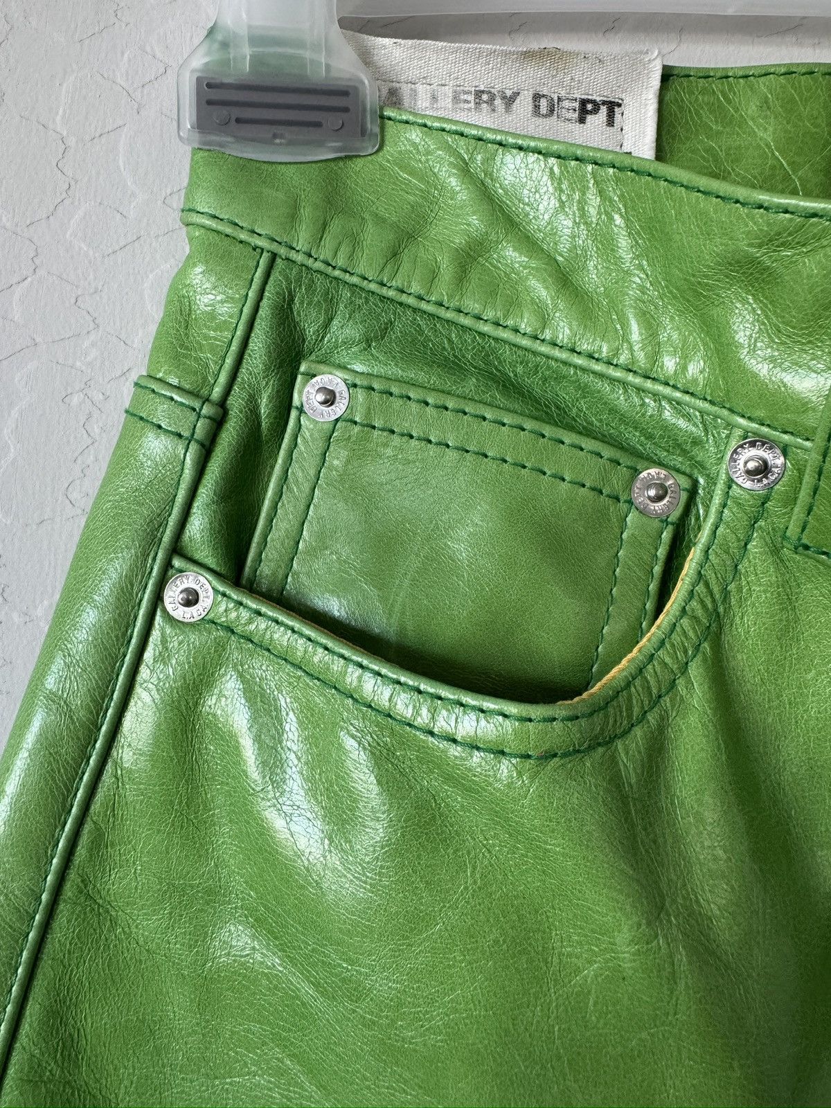 Gallery Dept. $6100 Green Leather Logan Pants Size US 30 / EU 46 - 7 Thumbnail