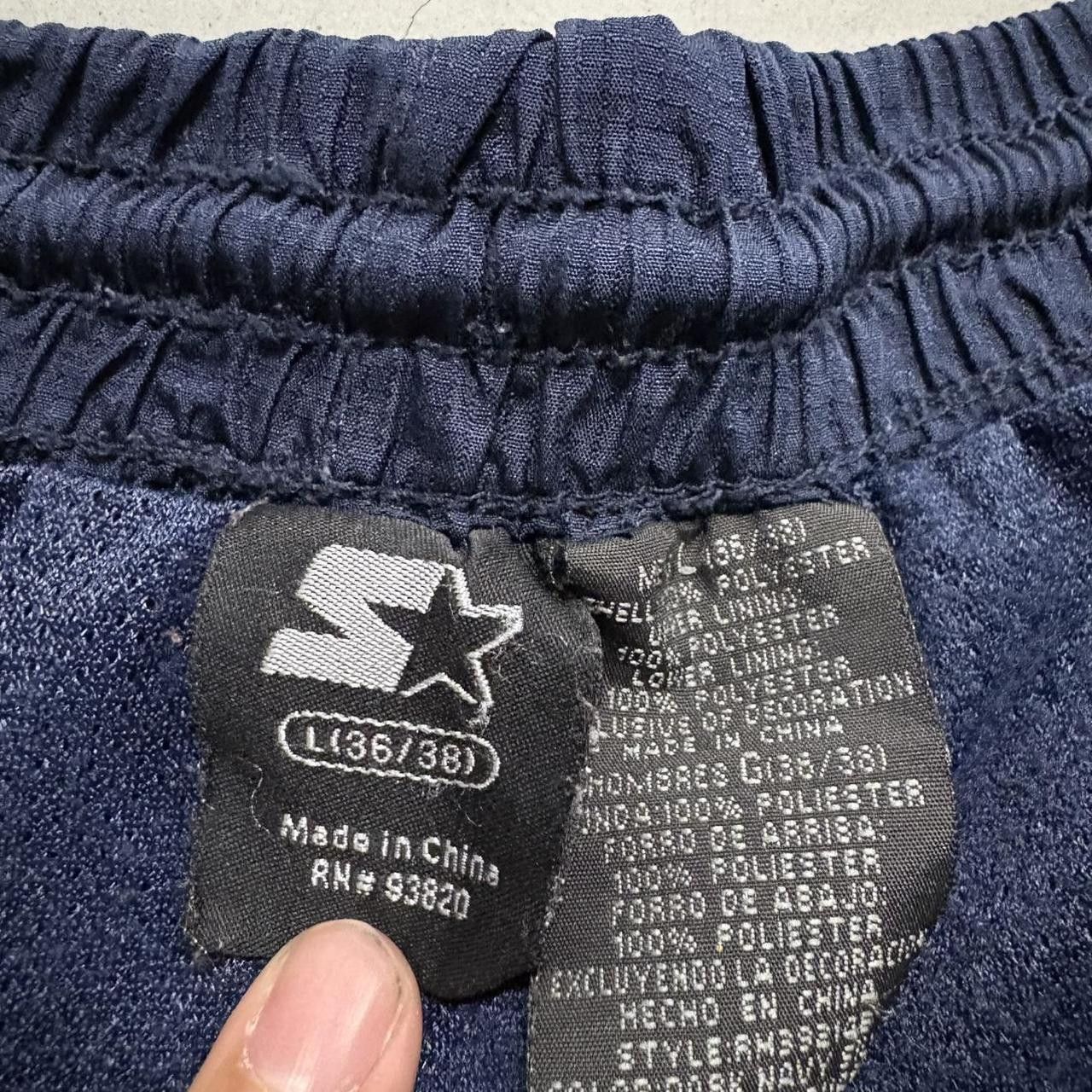 Starter Crazy Vintage Y2K/2000s Baggy Navy Blue Silver Striped Skater Starter Trackpants! Size US 34 / EU 50 - 8 Thumbnail