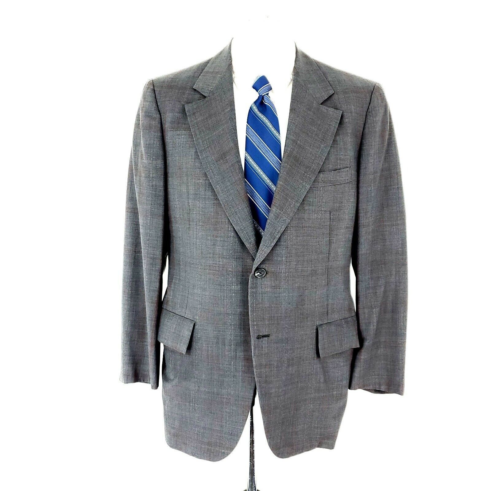 Hart Schaffner Marx Hart Schaffner Marx Wool 2 Button Blazer 40R Gray W/ Red Win Size 40R - 3 Thumbnail