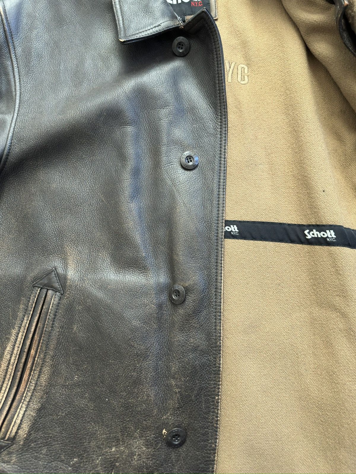 Schott Vintage Schott N.Y.C. Leather Jacket Size US L / EU 52-54 / 3 - 8 Thumbnail
