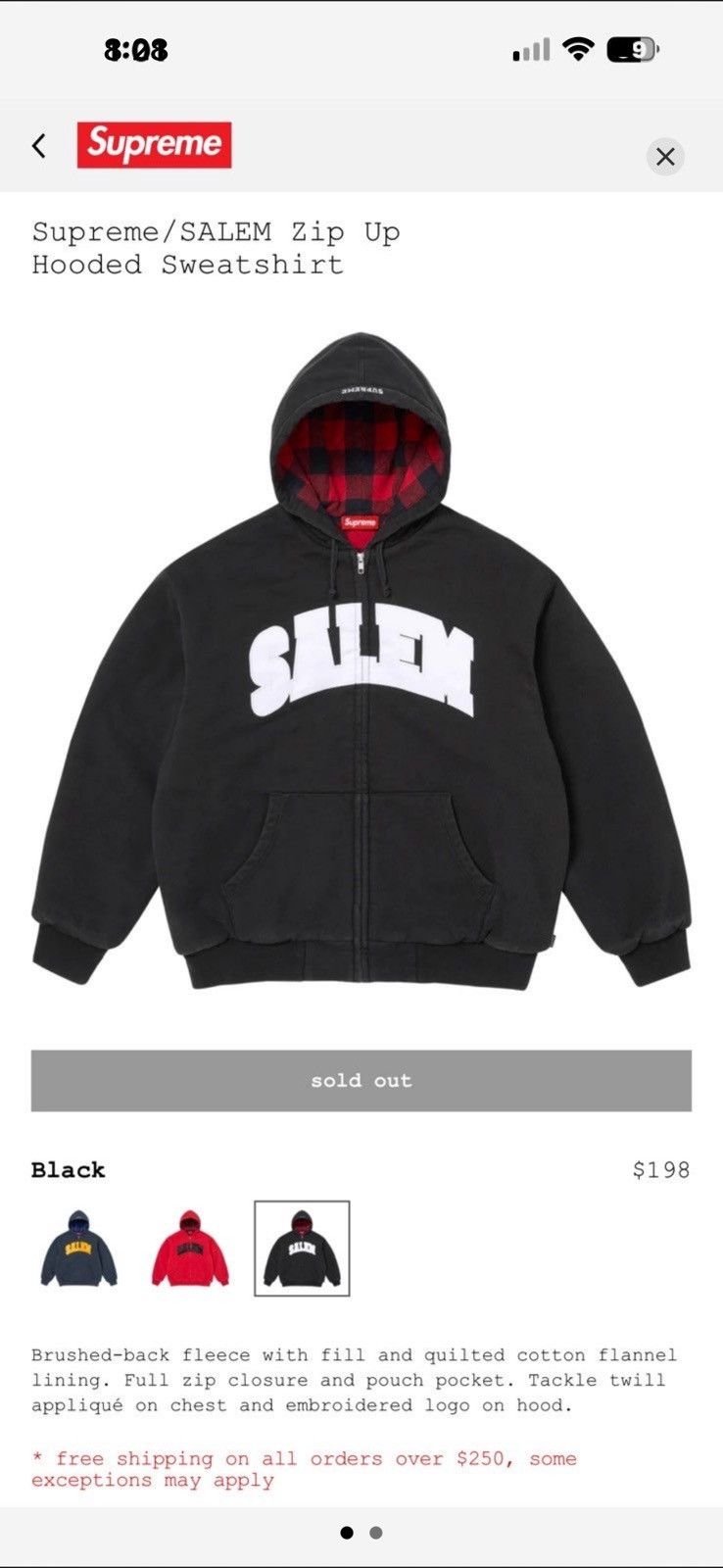 Supreme Supreme Salem Hoodie Size US M / EU 48-50 / 2 - 1 Thumbnail