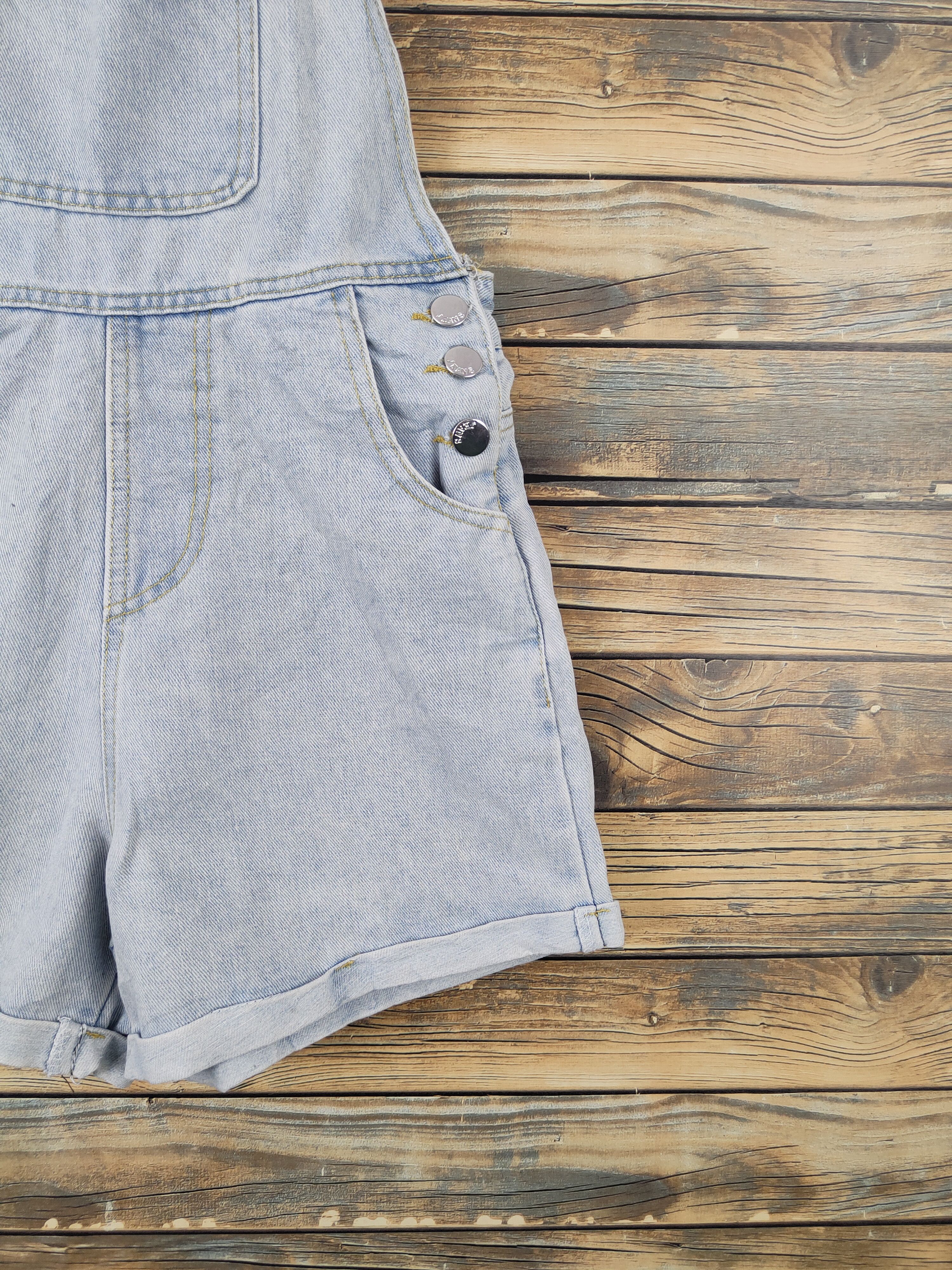 Japanese Brand × Vintage Yishanfushi Light Blue Denim Shortall Jumpsuits Size 28" / US 6 / IT 42 - 7 Thumbnail