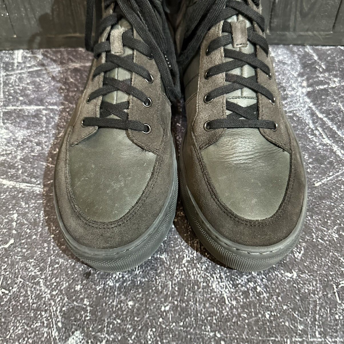 Allsaints ALL SAINTS - Men’s Leather Hi-Top Sneakers Size 44 Size US 10 / EU 43 - 7 Thumbnail