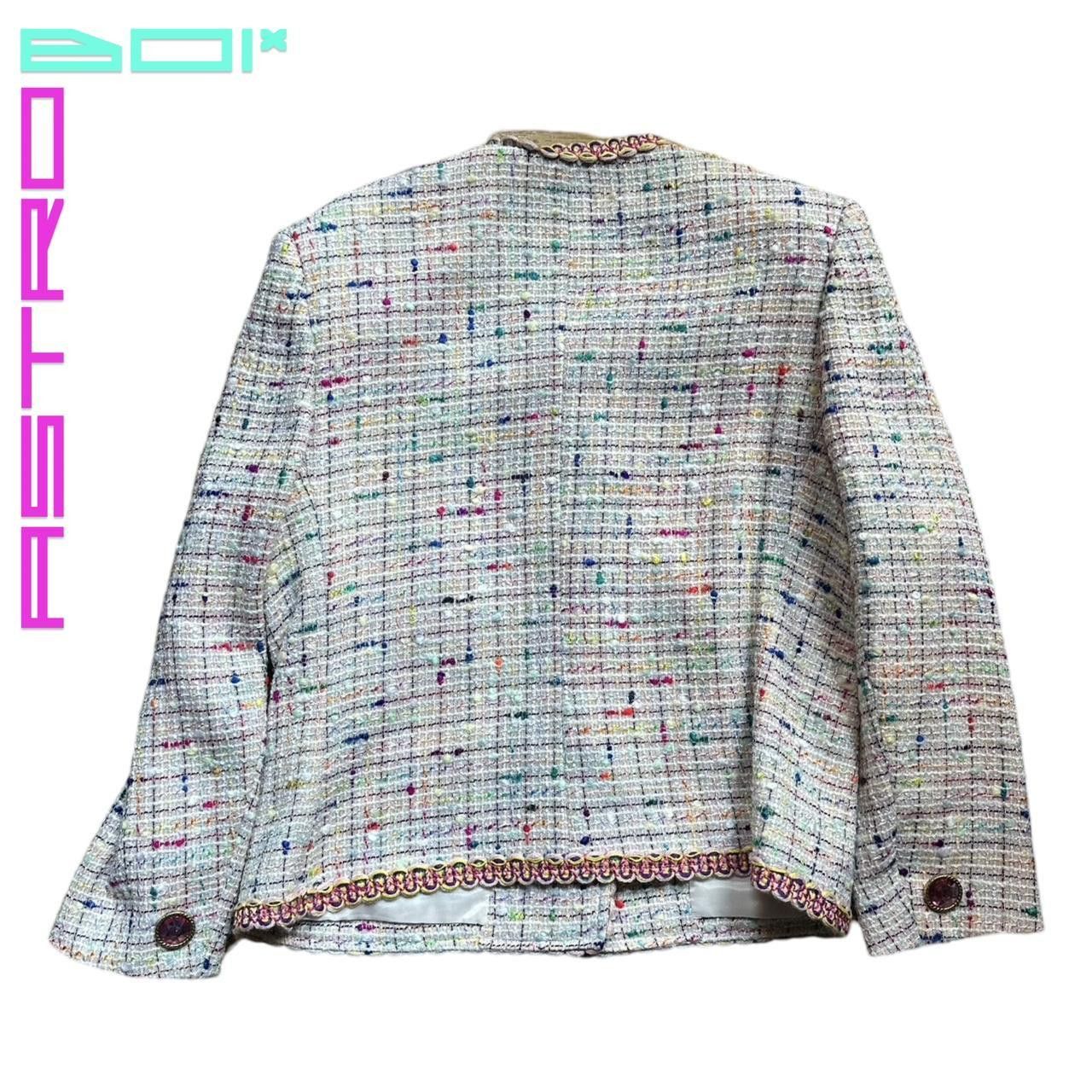 Other × Vintage Vintage Herbert Grossman 80s pink tweed jewel blazer - large Size L / US 10 / IT 46 - 4 Thumbnail