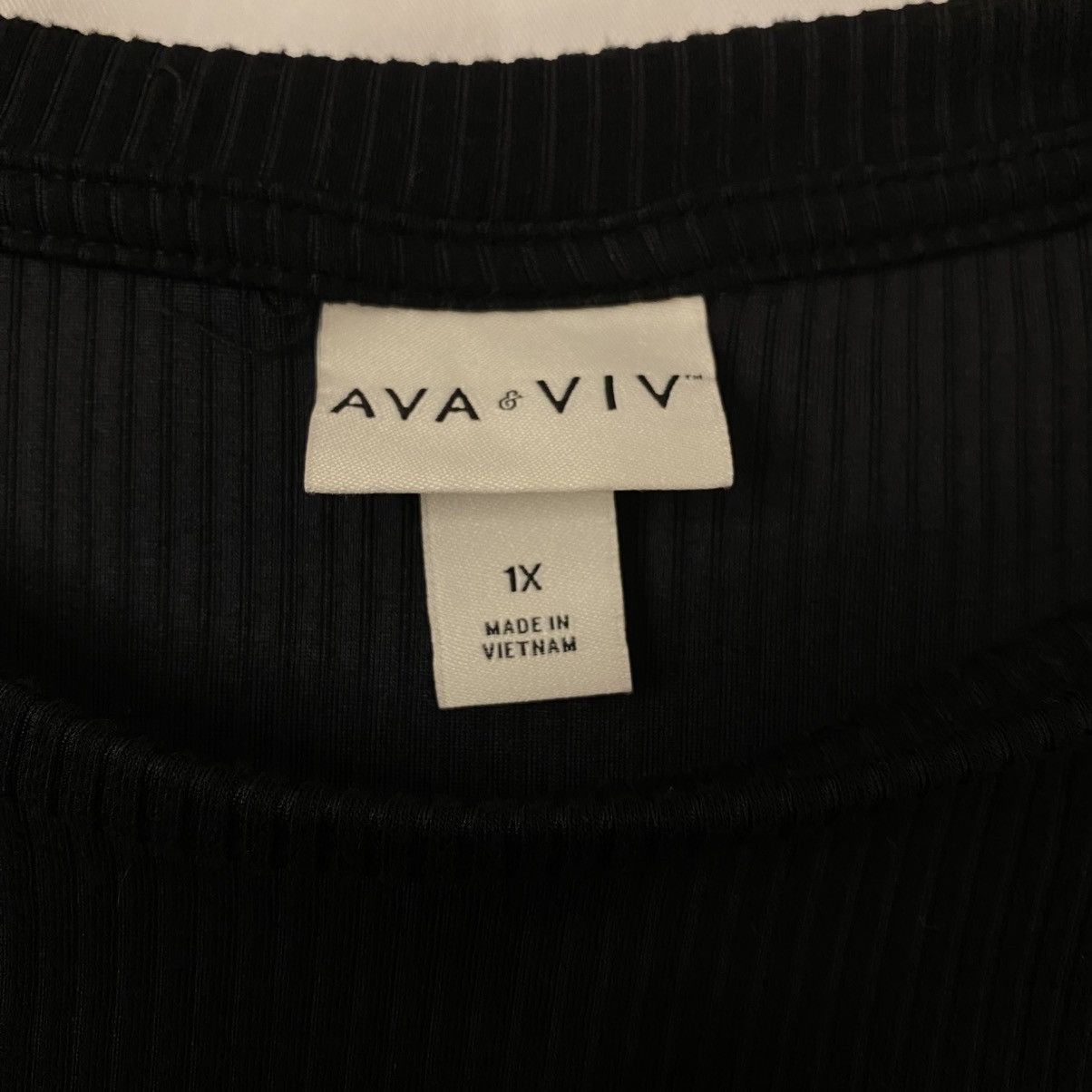 Other AVA & VIV Blouse Women's Black Sz 1X Ribbed Knit EUC Size XL / US 12-14 / IT 48-50 - 4 Thumbnail