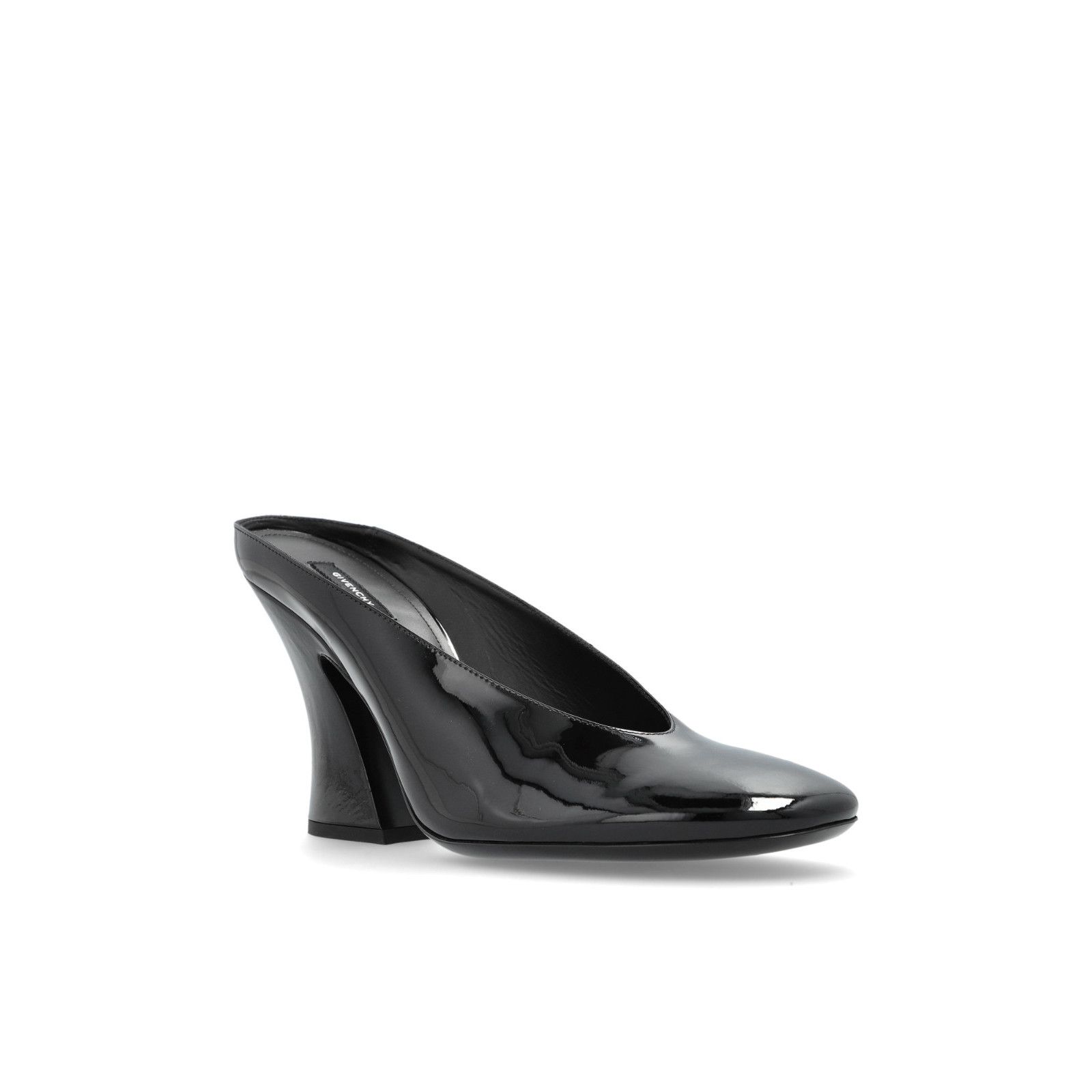 GIVENCHY Black Patent Leather 100mm Heel Mules New & Authent