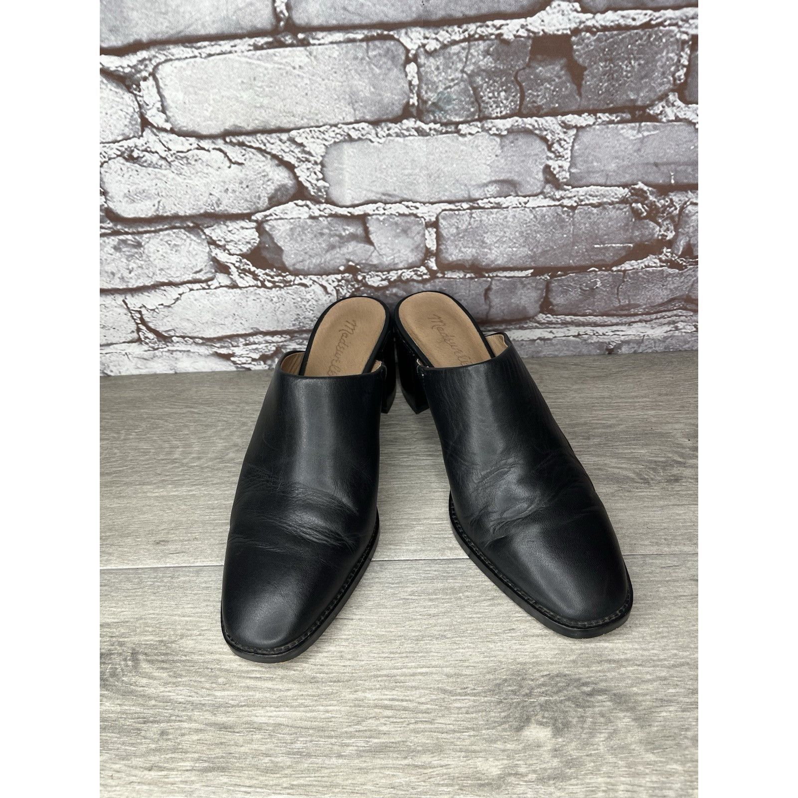 Madewell Madewell Black Leather THE HARPER Mules Slip On Clogs Heels Size US 8.5 / IT 38.5 - 1 Thumbnail