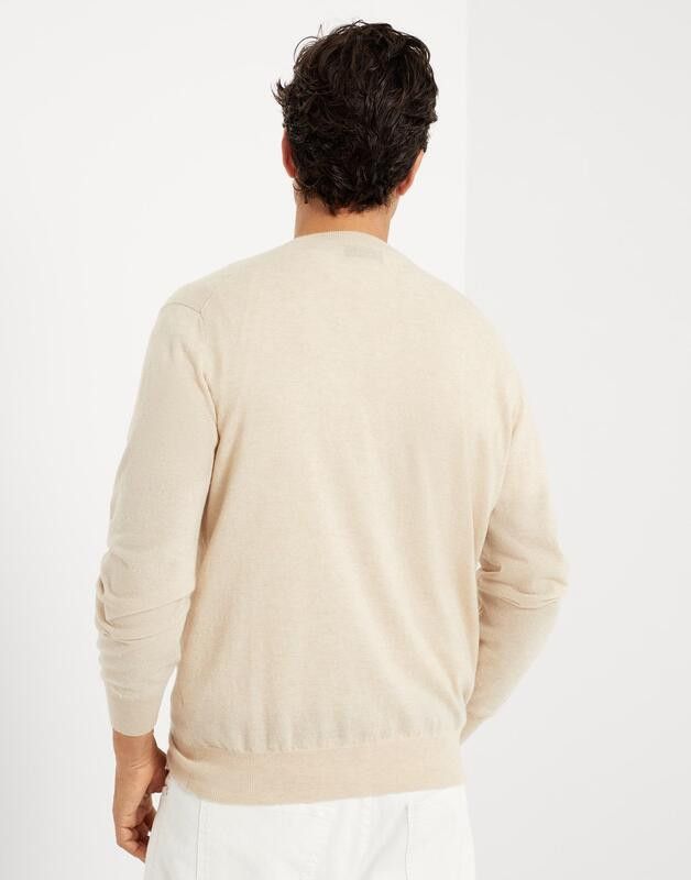 Brunello Cucinelli o1la1rc1a0425 Cashmere Sweater in Sand Size US XL / EU 56 / 4 - 2 Thumbnail