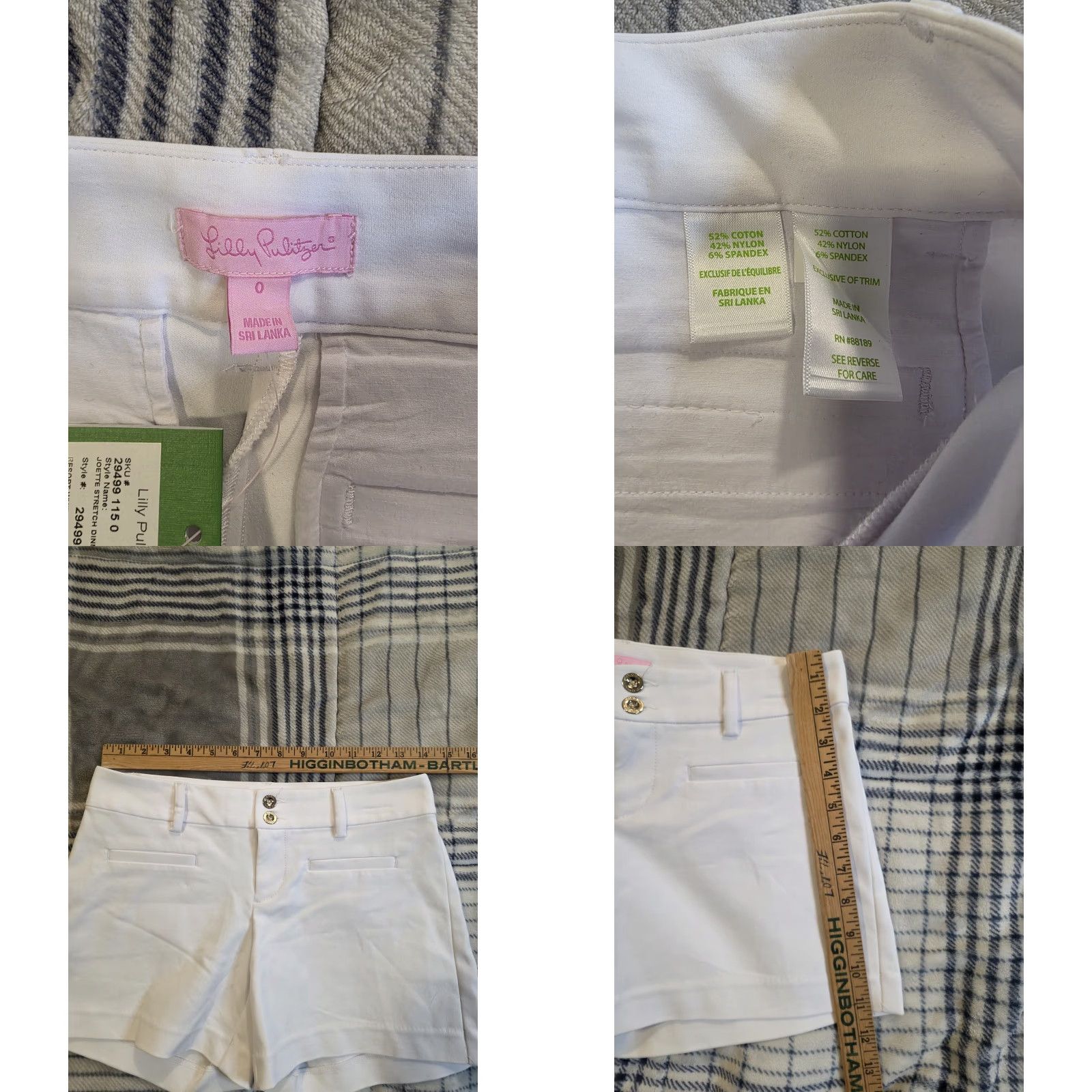 Lilly Pulitzer Lilly Pulitzer Joette Stretch Dinner Shorts Resort White Women's 0 NEW NWT - Shirt? Size 25" / US 0 / IT 36 - 8 Thumbnail