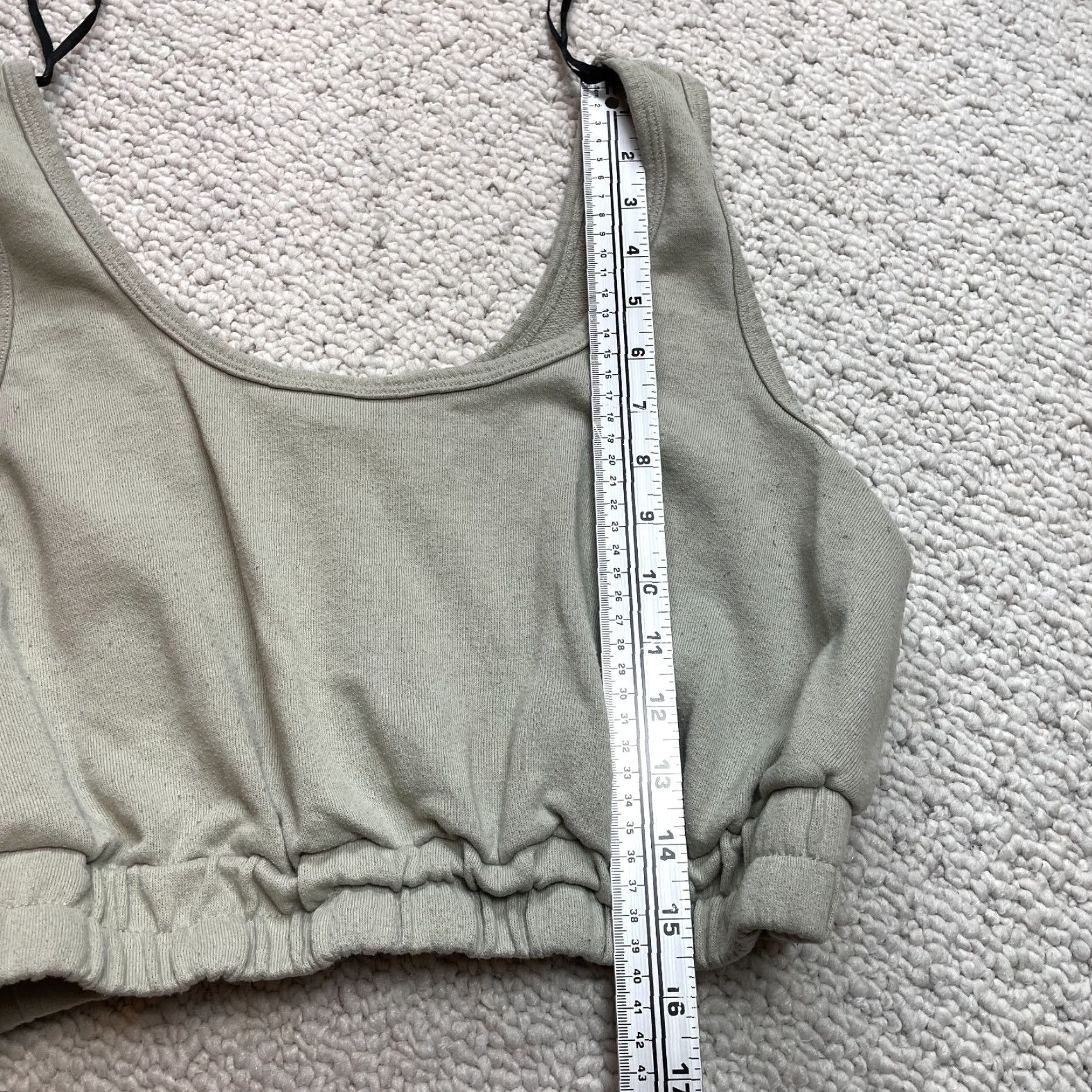 Forever 21 Forever 21 Plus Cropped Tank Top Shirt Womens 0X Light Green Sage Stretch Solid Size XL / US 12-14 / IT 48-50 - 4 Thumbnail