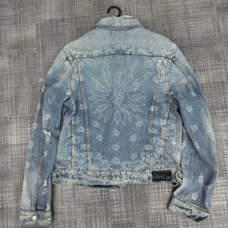 Amiri Amiri Cashew flower water-washed jacket, blue Size US M / EU 48-50 / 2 - 2 Thumbnail