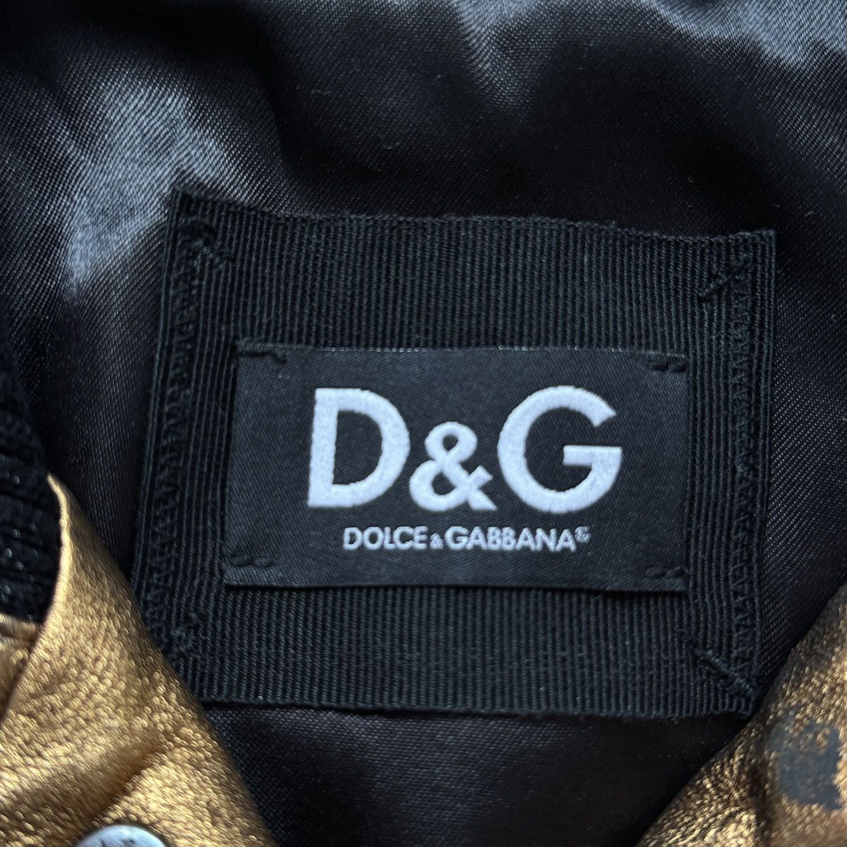 Dolce & Gabbana D&G Dolce & Gabbana Vintage Gold Leather Bomber Jacket Size M / US 6-8 / IT 42-44 - 15 Thumbnail