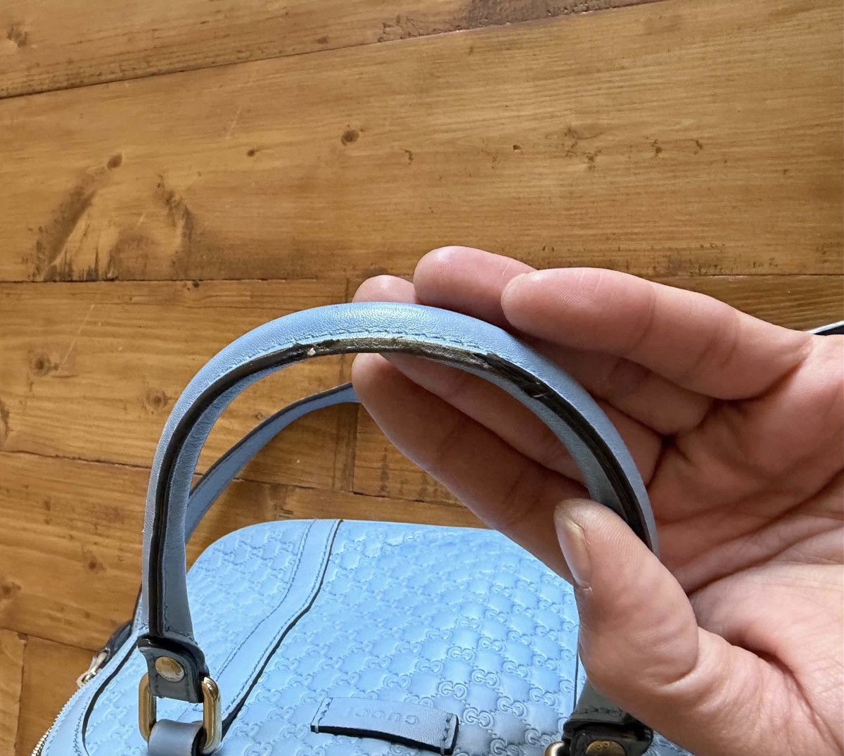 Gucci GUCCI BLUE MICRO GUCCISSIMA CROSSBODY LEATHER BAG Size ONE SIZE - 11 Thumbnail
