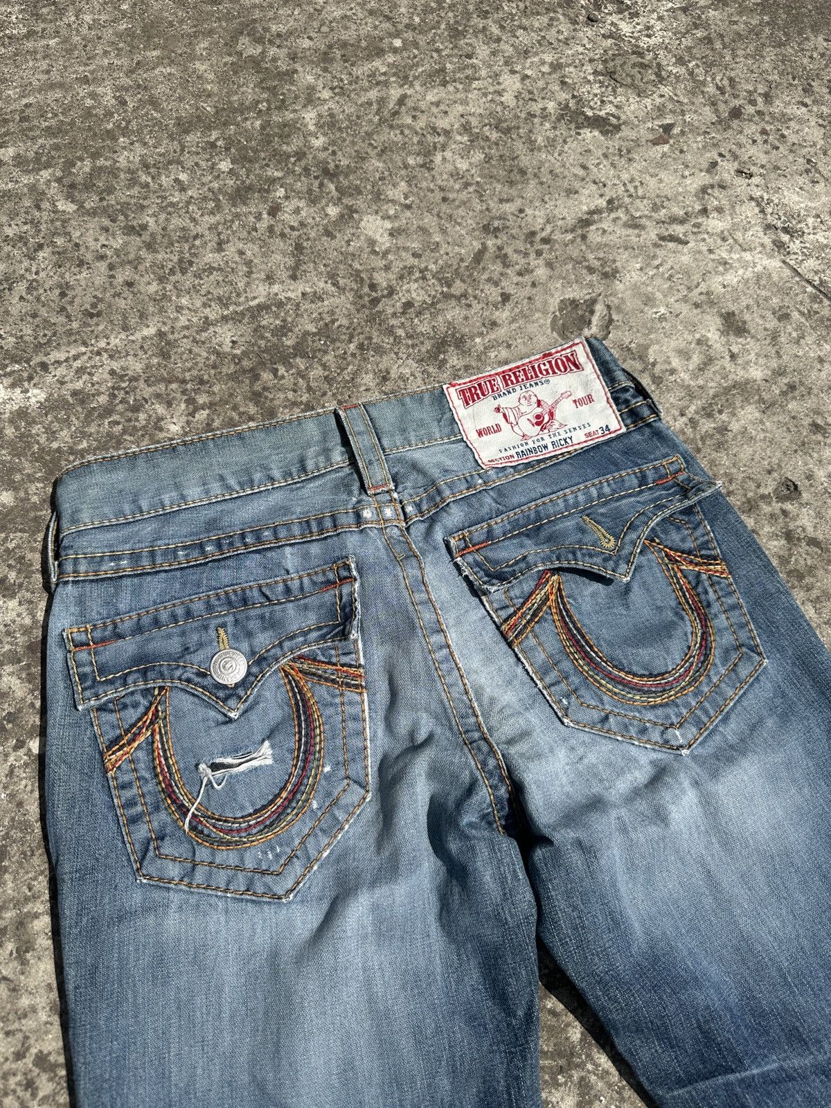 True Religion Y2K vintage true religion jeans denim Streetwear casual hype Size US 31 - 3 Thumbnail