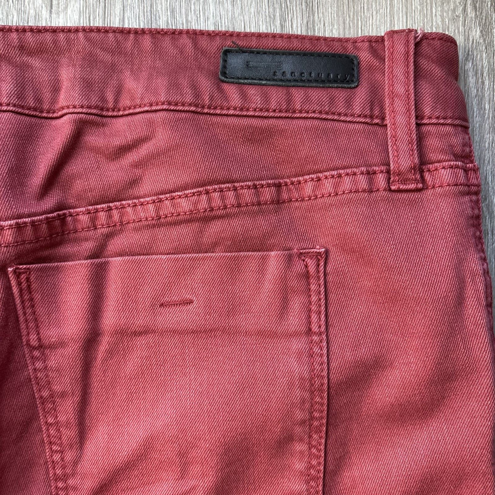 Sanctuary Sanctuary Denim Women's 32 Red Moto Zipper Skinny Jeans Size 32" / US 10 / IT 46 - 7 Thumbnail