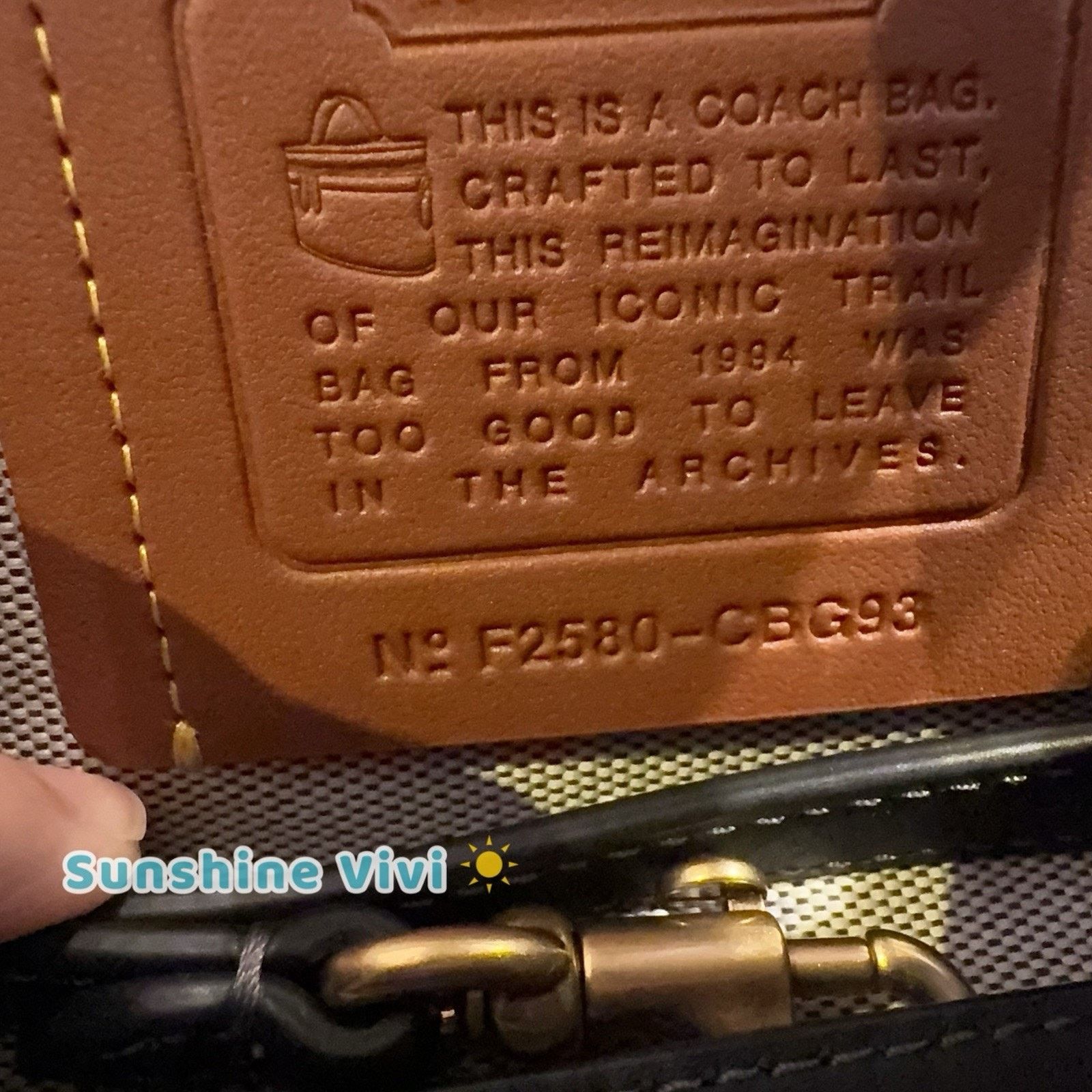 Coach NWT Coach Trail Bag CBG93 Glovetanned leather Brass/Black Size ONE SIZE - 6 Thumbnail
