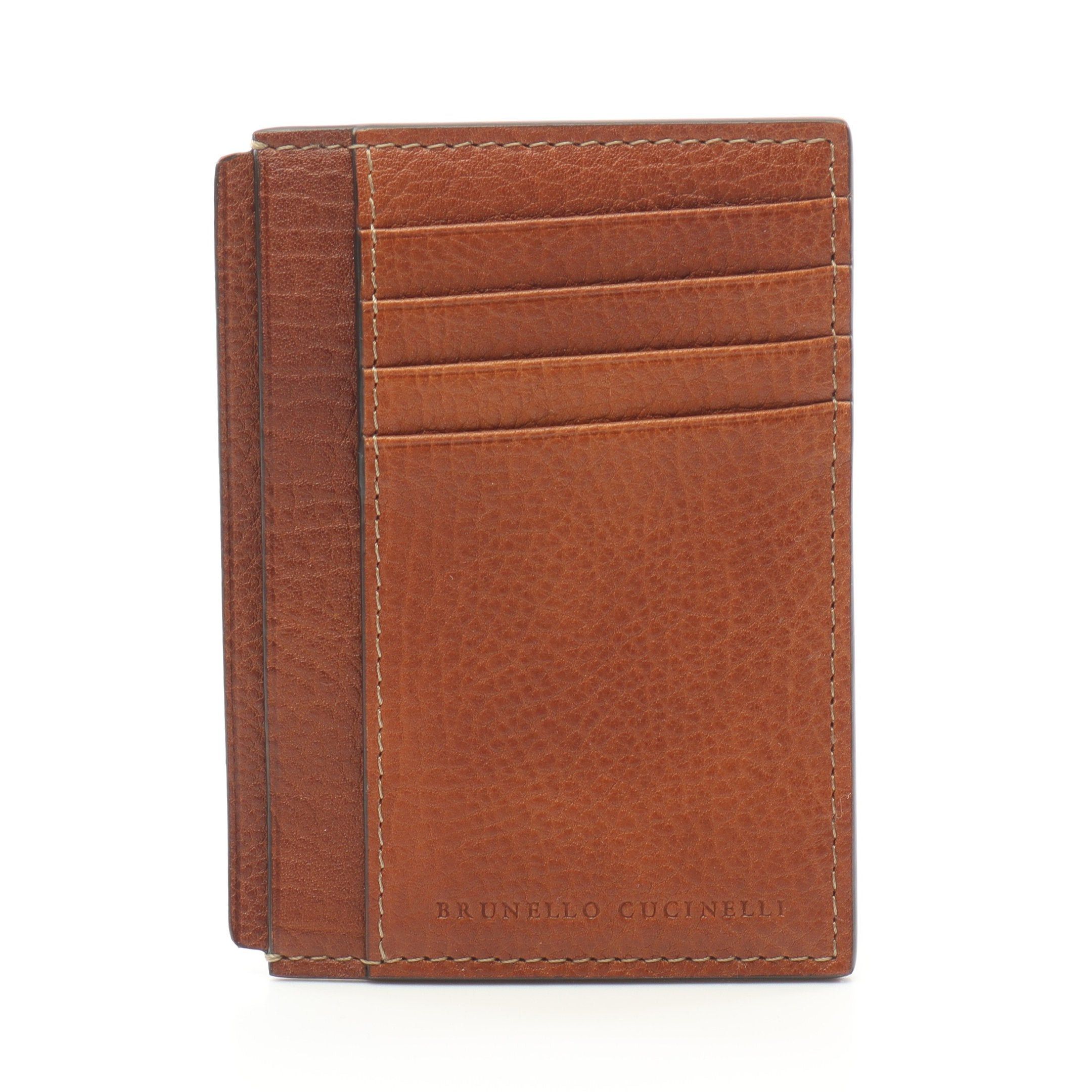 Brunello Cucinelli Brunello Cucinelli Card Case Name Holder Leather Brown Logo Size ONE SIZE - 1 Thumbnail