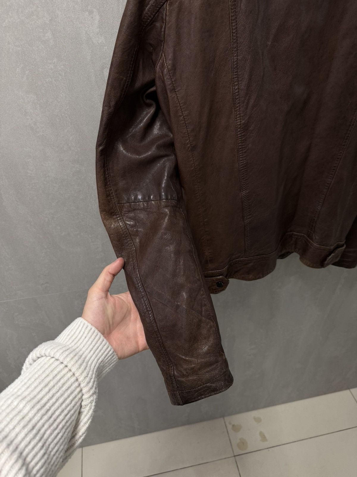 Allsaints AllSaints distressed Conroy Leather Biker Jacket, Oxblood Size US M / EU 48-50 / 2 - 8 Thumbnail