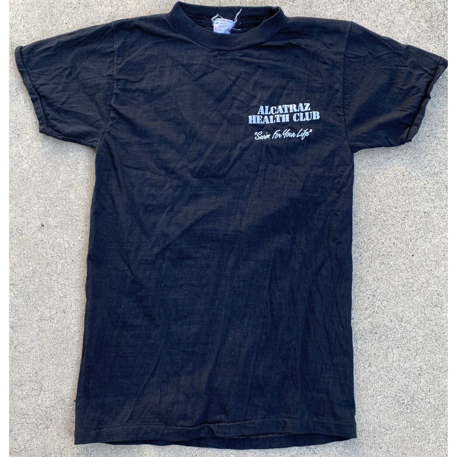Vintage VINTAGE Pro Stars Alcatraz Health Club Swim For Your Life T Shirt M Unisex Short Sleeve Graphic Tee 1980s Black 100% Cotton Size US M / EU 48-50 / 2 - 6 Thumbnail