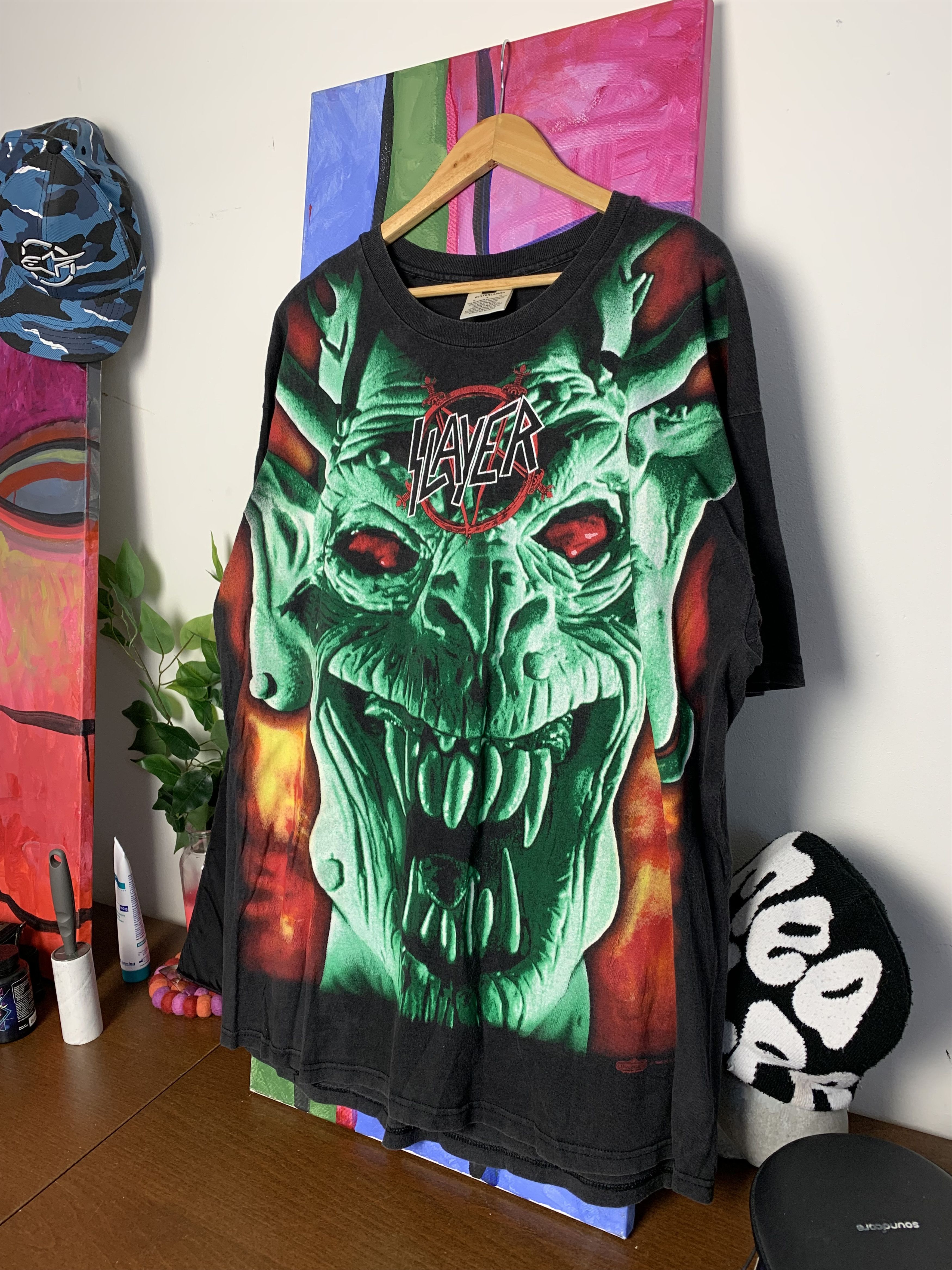 Band Tees Vintage Slayer AOP 1996 Winterland Tag Crazy Tee Size US XL / EU 56 / 4 - 2 Thumbnail