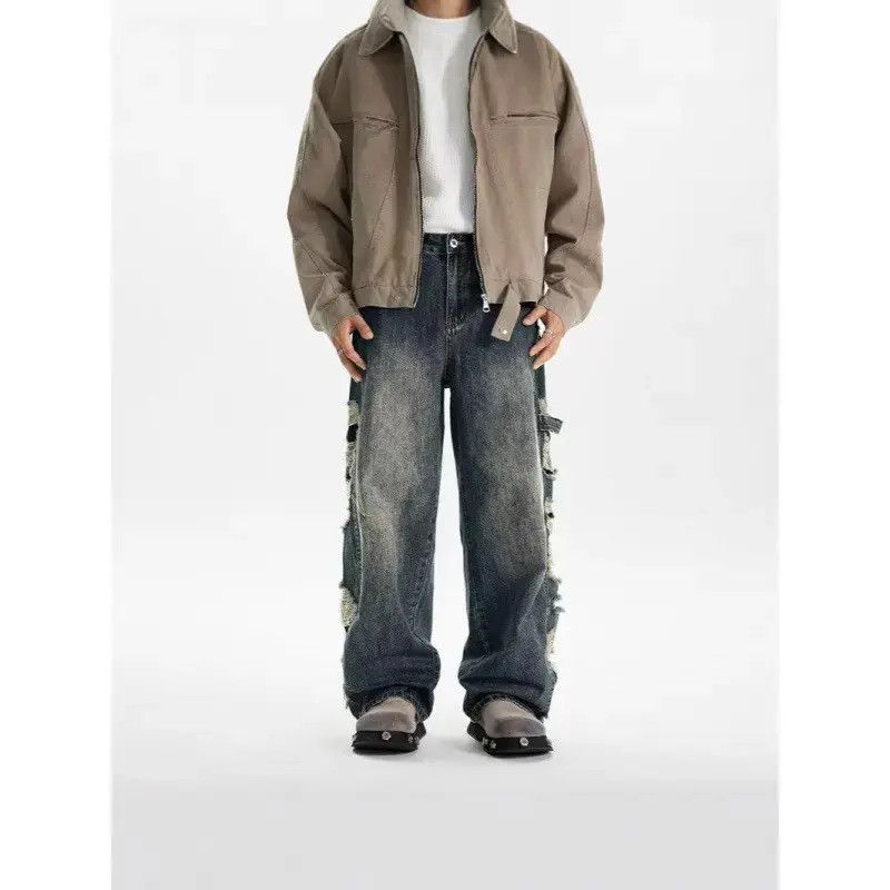 Japanese Brand Retro loose straight leg casual jeans Size US 32 / EU 48 - 5 Thumbnail