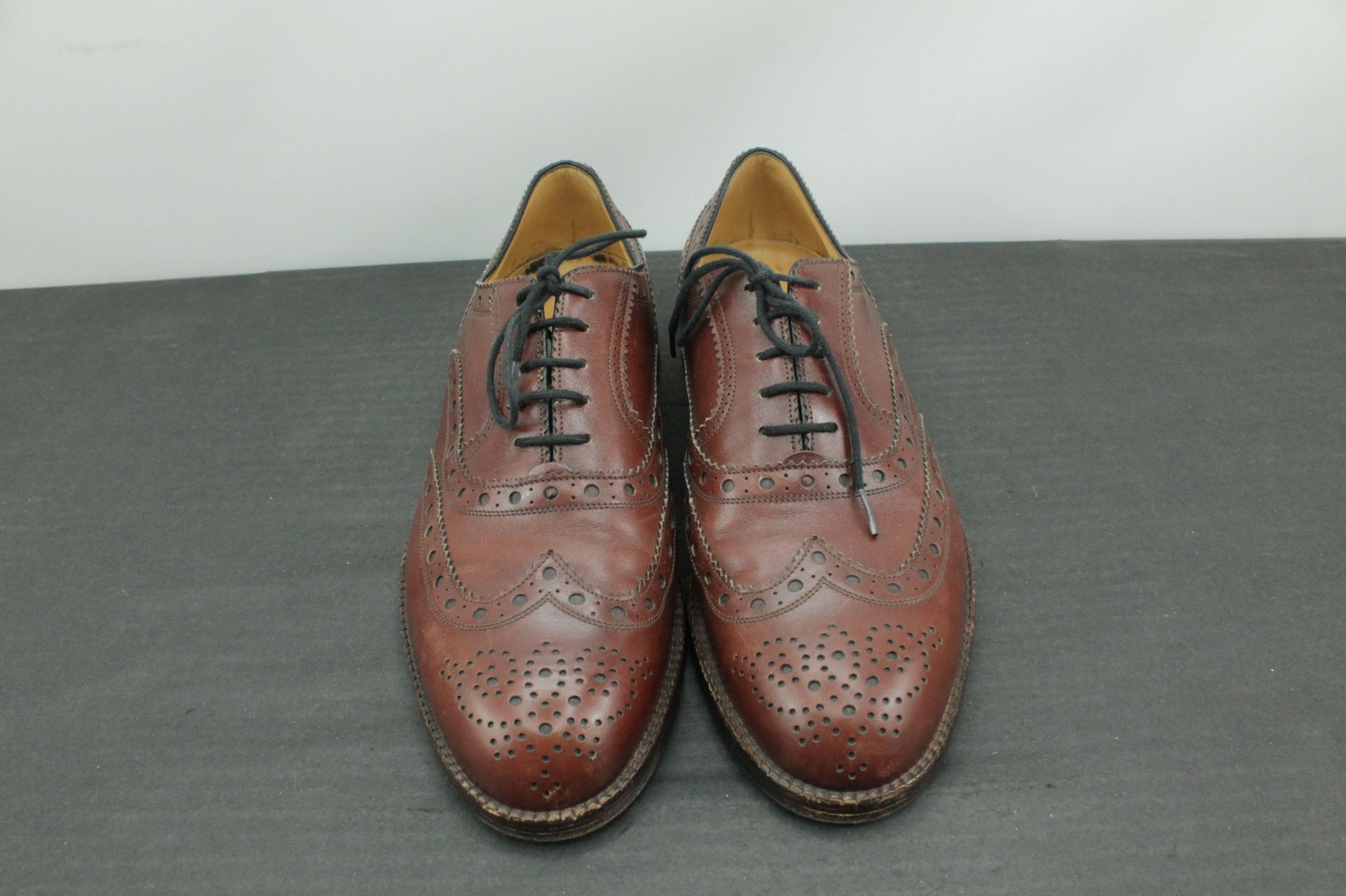 Bally Bally Scribe Handmade Brown Oxford Brogue Dress Men's Shoes Size US 8 / EU 41 - 2 Thumbnail