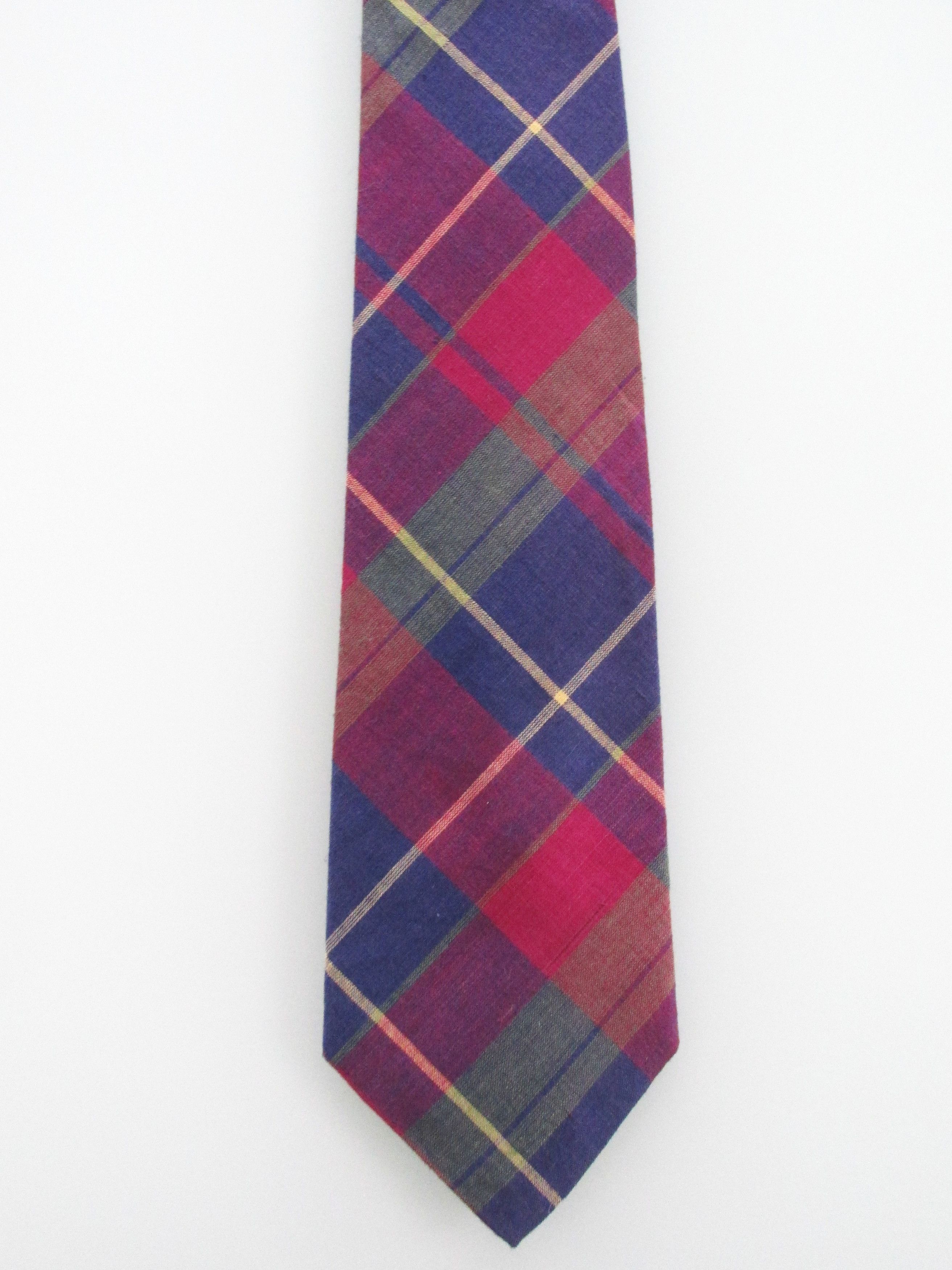 Vintage Rooster Vintage Men's Cotton Plaid Ties Size ONE SIZE - 2 Thumbnail