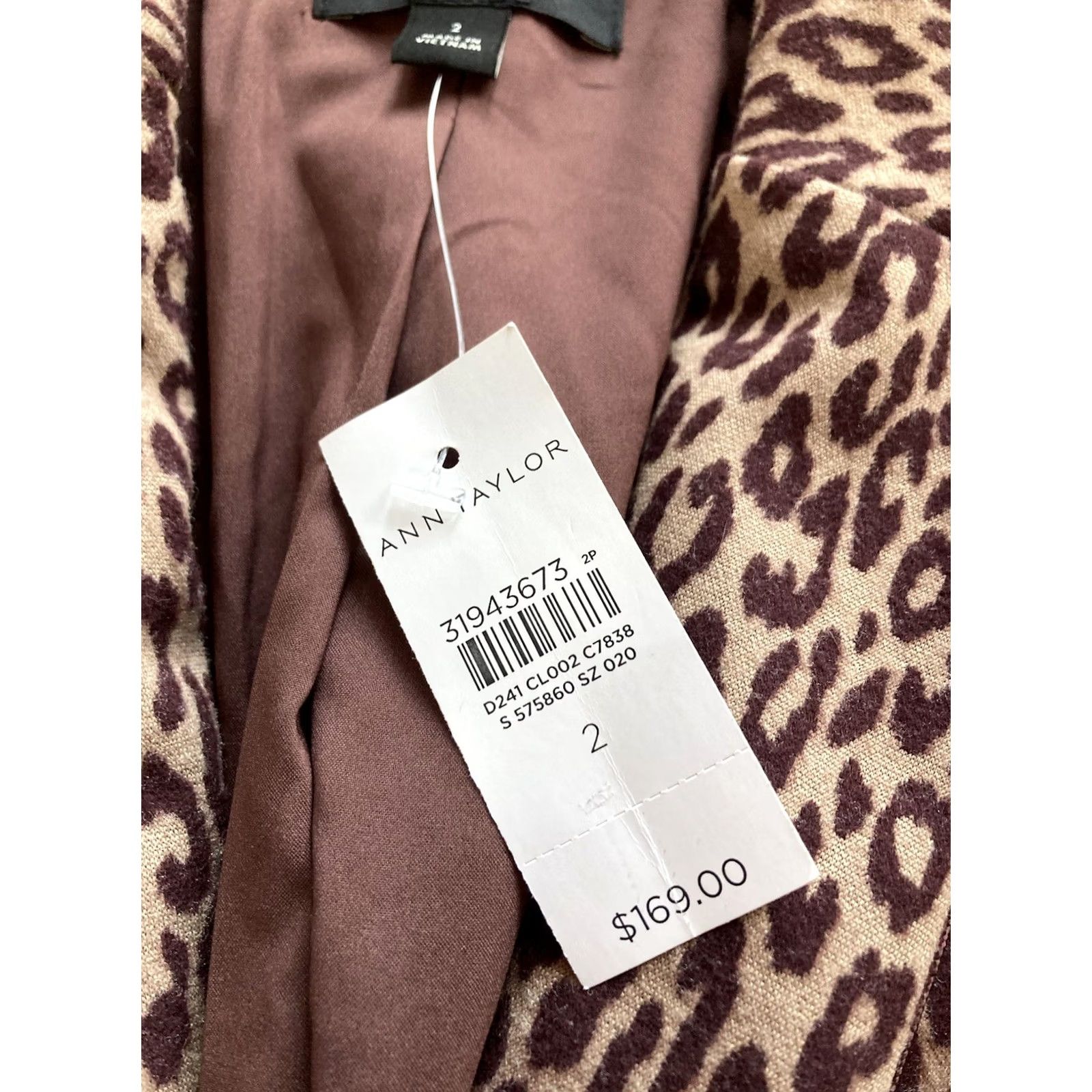 Ann Taylor Ann Taylor Blazer Womens Sz 2 Leopard Print Jacket One Button Office NWT Size XS / US 0-2 / IT 36-38 - 6 Thumbnail