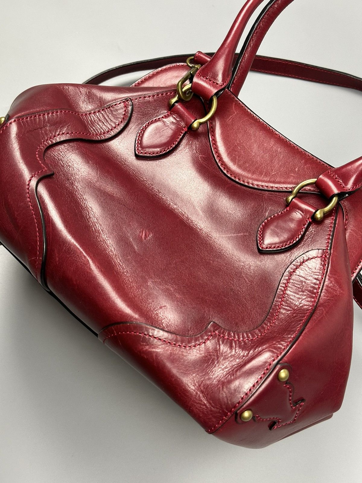 Anna Sui × Genuine Leather ❤️Rare❤️Chrome Hearts Inspired Anna Sui Red Cherry Leather Bag Size ONE SIZE - 13 Thumbnail