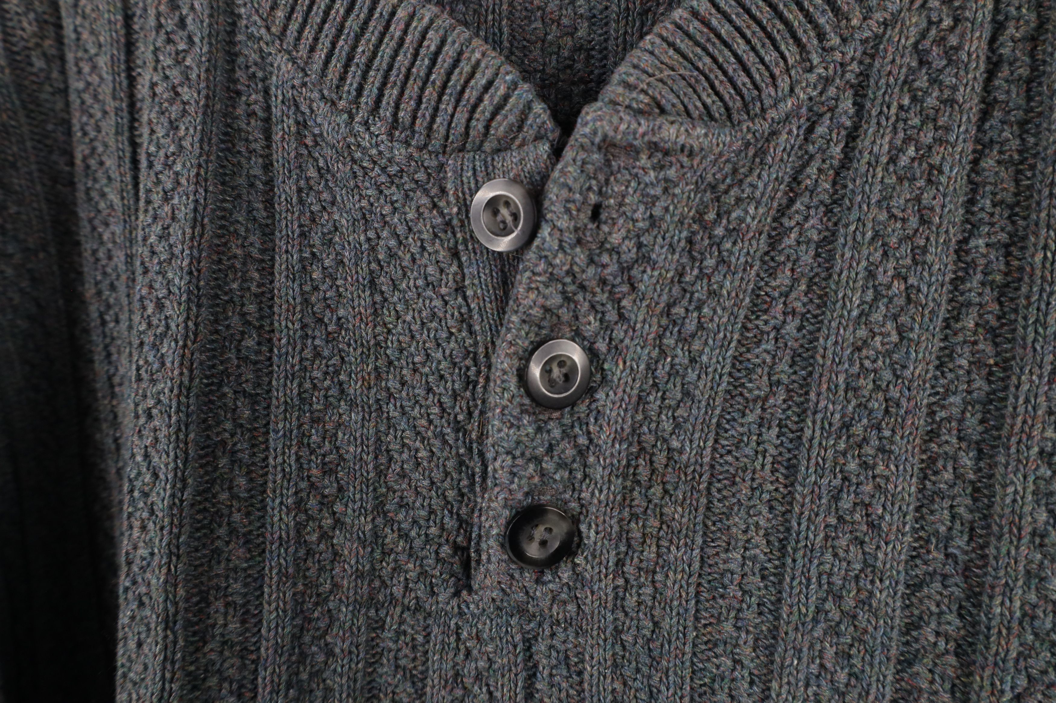 Vintage Vintage 90s Streetwear Fleck Ribbed Knit Henley Sweater USA Size US M / EU 48-50 / 2 - 4 Thumbnail