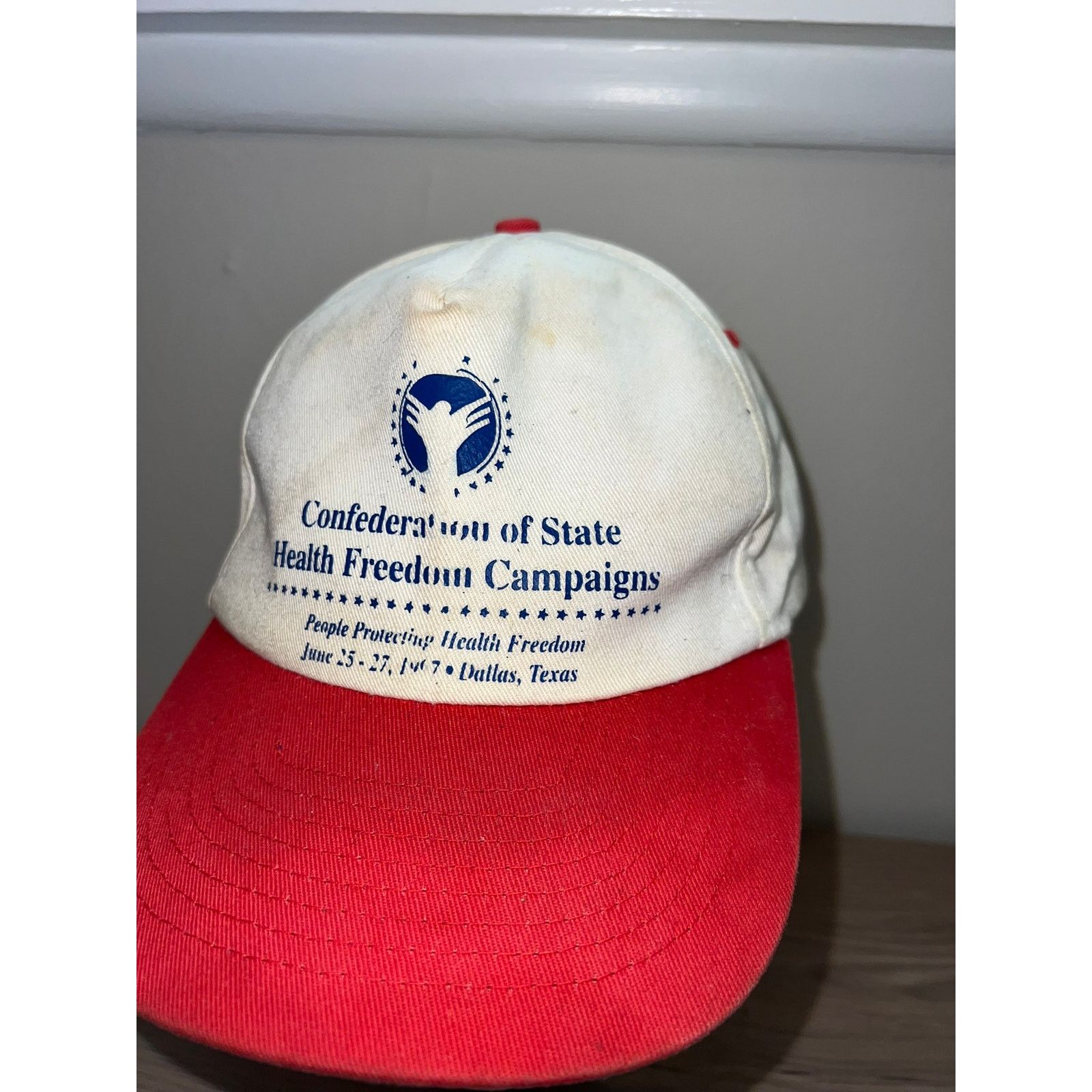Vintage 1997 Confederation Of State Health Freedom Hat Headwear 90s Size ONE SIZE - 3 Thumbnail