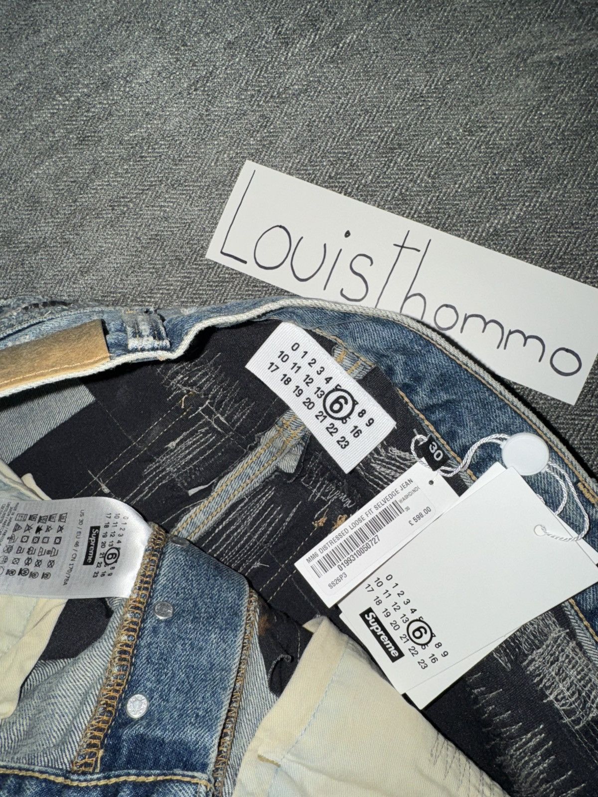 Maison Margiela × Supreme Supreme x MM6 Maison Margiela Distressed Loose Fit jean Size US 30 / EU 46 - 16 Thumbnail