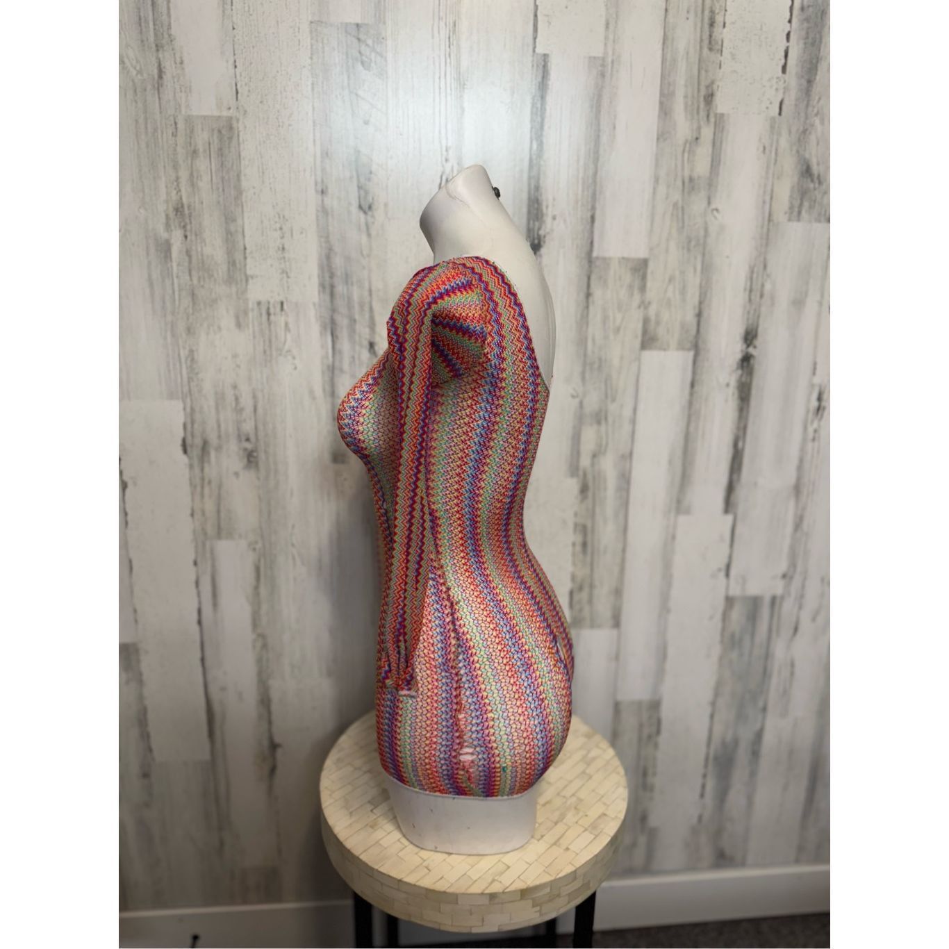 Other Boho Rainbow Crochet Mini Dress Size Small Long Sleeve Festi Size S / US 4 / IT 40 - 3 Thumbnail