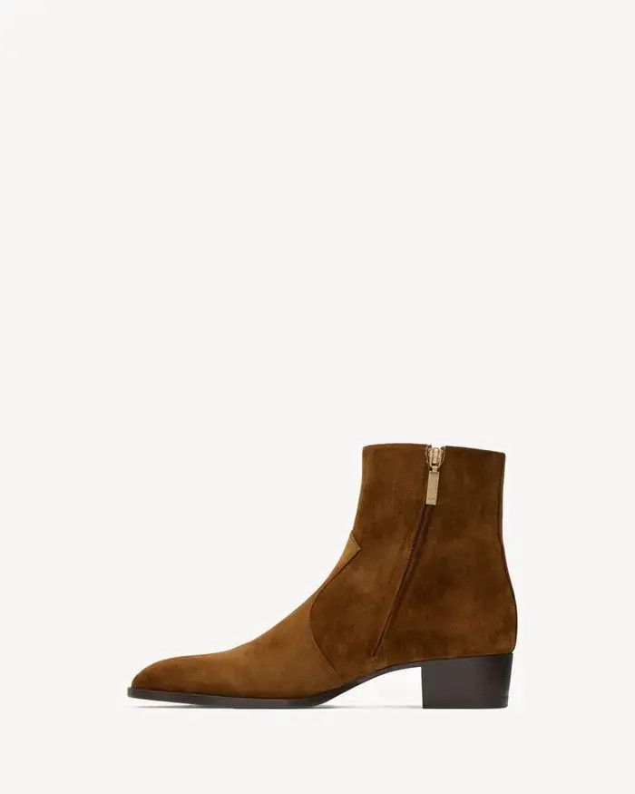 Saint Laurent Paris oc11z0126 755179 Wyatt Boots in Suede in Brown Size US 13 / EU 46 - 3 Thumbnail