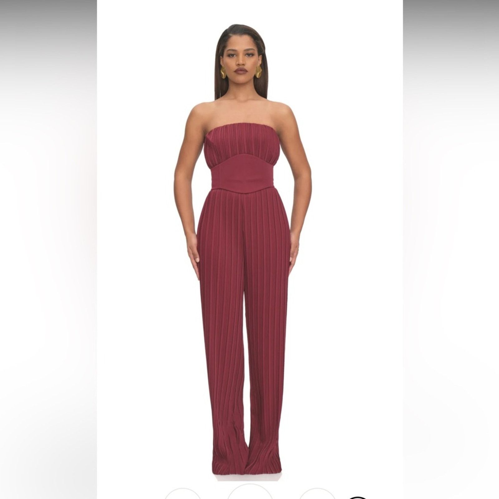 REVOLVE NWT Andrea Iyamah $420 Burgundy Strapless Jumpsuit Size S Size 27" / US 4 / IT 40 - 2 Thumbnail