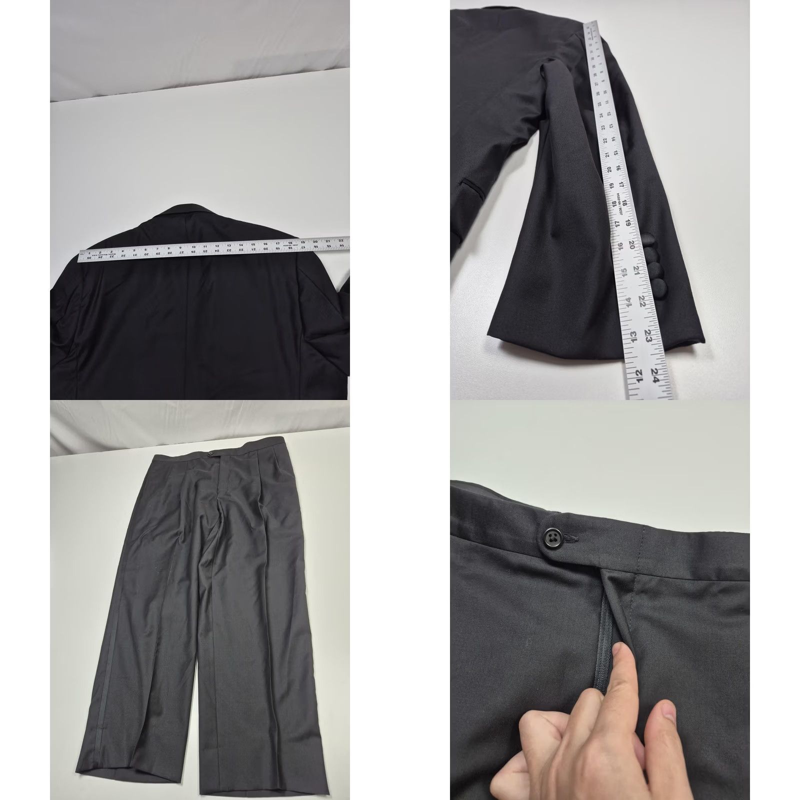 Loro Piana Hickey Freeman Suit Mens 44R Gray Wool Tuxedo 2 Piece Nordstrom 38x28 Luxury Formal Wedding Vintage No Size 44R - 9 Thumbnail