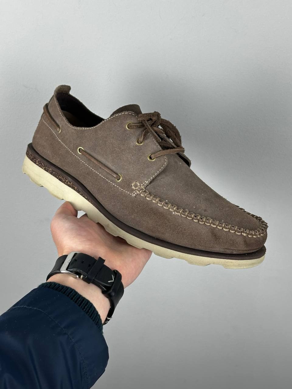 Clarks Clarks Wallabee Dakin Row Suede Beige Tan Slip Ons Size US 11.5 / EU 44-45 - 10 Thumbnail