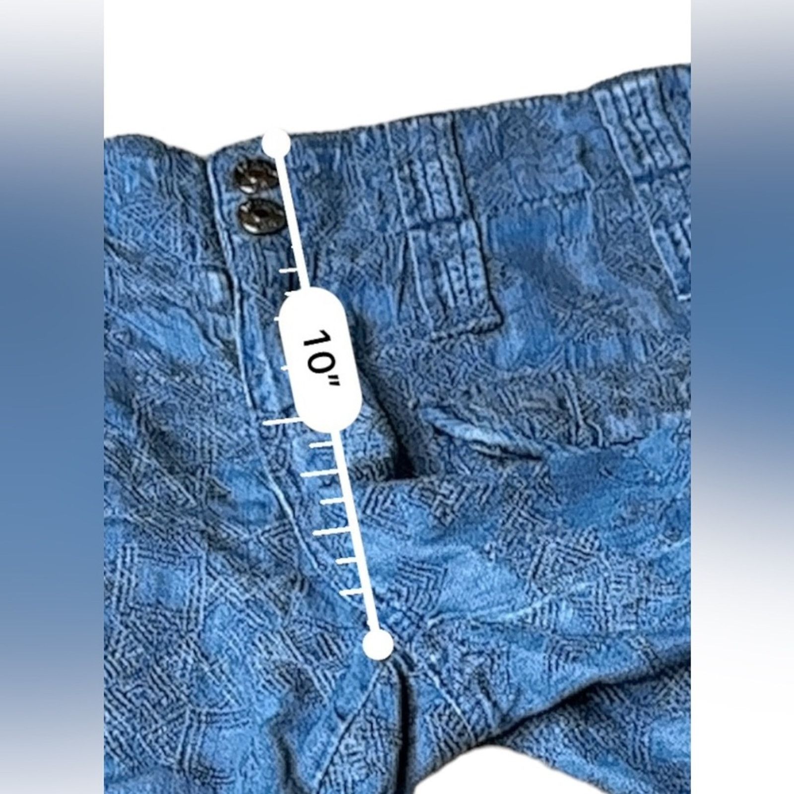 Johnny Was Johnny Was Zuma Embroidered Cargo Denim High Rise Shorts 2 Size 32" / US 10 / IT 46 - 8 Thumbnail