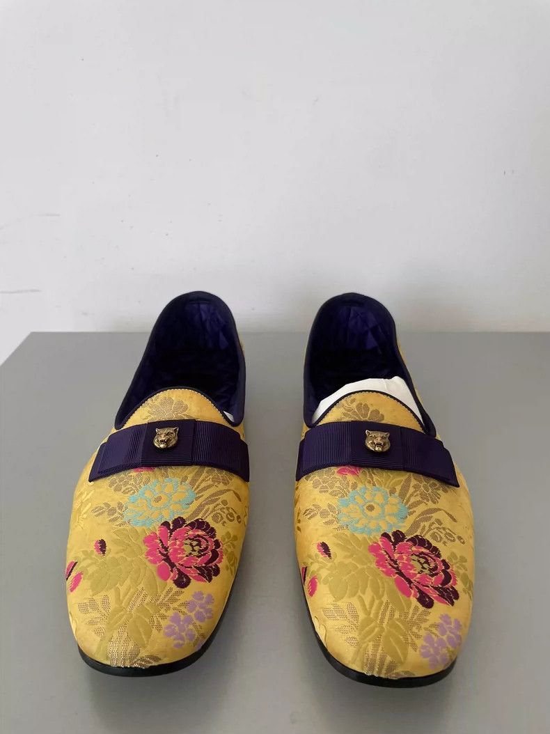 Gucci Gucci Men's Floral Loafers with Tiger Decoration-2505 Size US 6 / IT 36 - 3 Thumbnail
