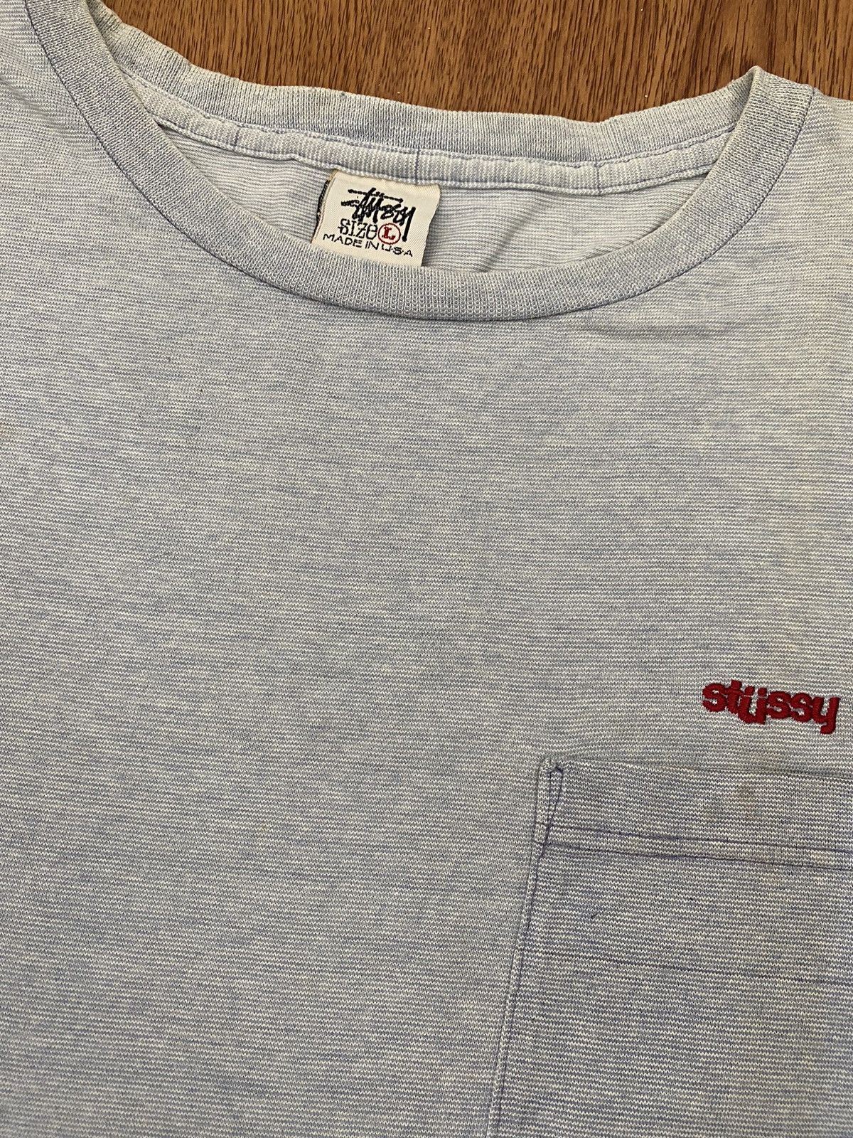 Stussy × Vintage Vintage Stussy pocket tee Size US L / EU 52-54 / 3 - 3 Thumbnail