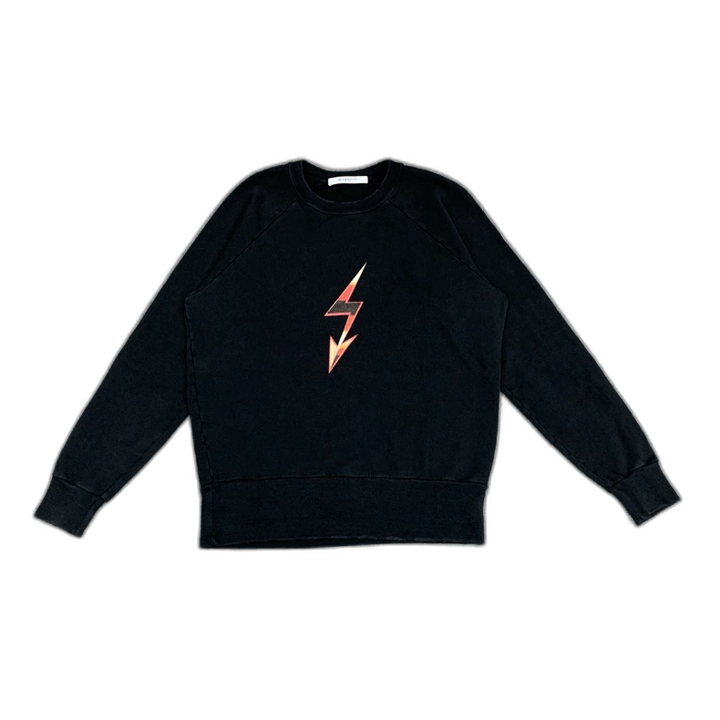 Givenchy Givenchy Black Lightning Logo Long Sleeve Sweatshirt Size US XS / EU 42 / 0 - 1 Thumbnail