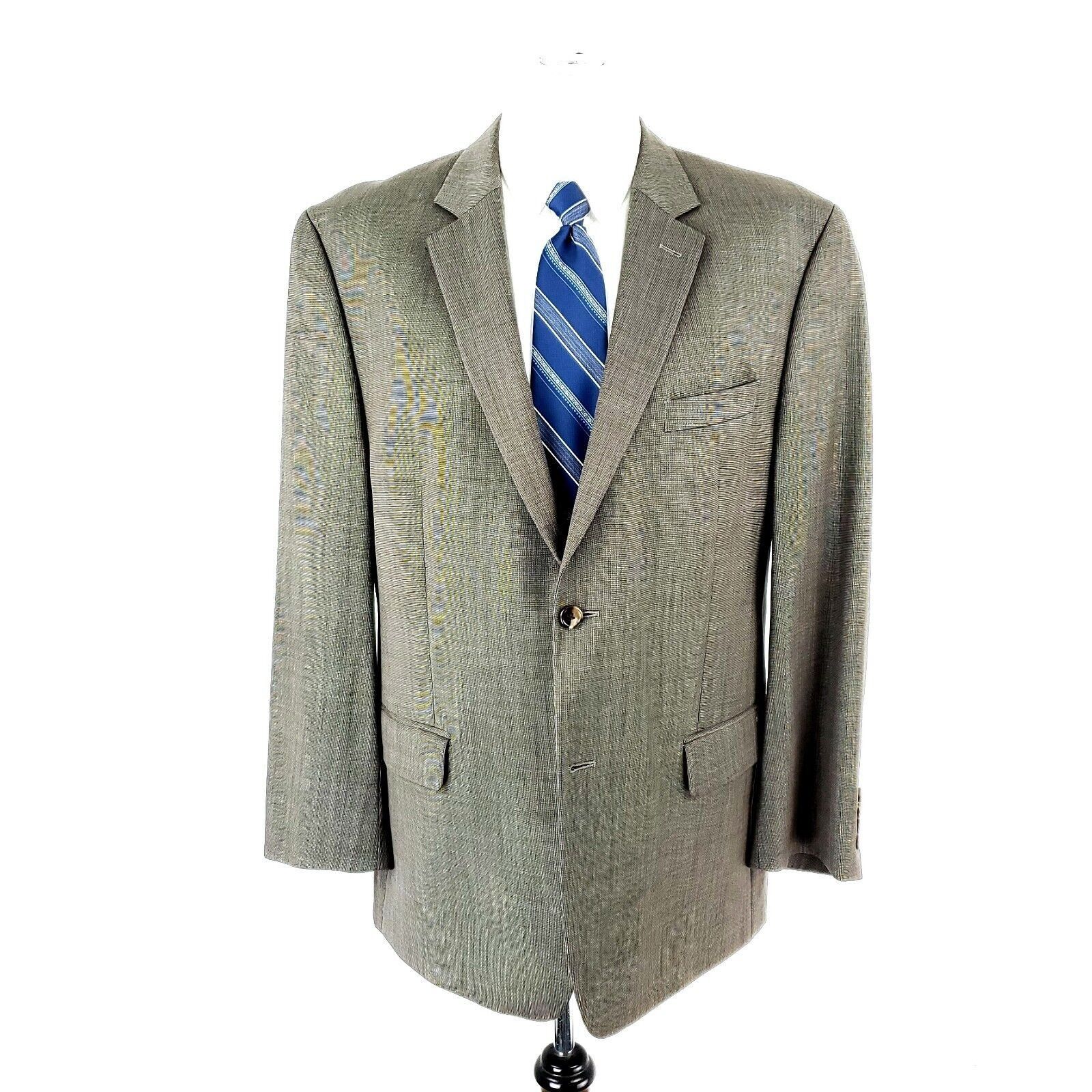 Joseph Abboud Joe Joseph Abboud Wool 2 Button Blazer 42R Beige Nailshead J Size 42R - 3 Thumbnail