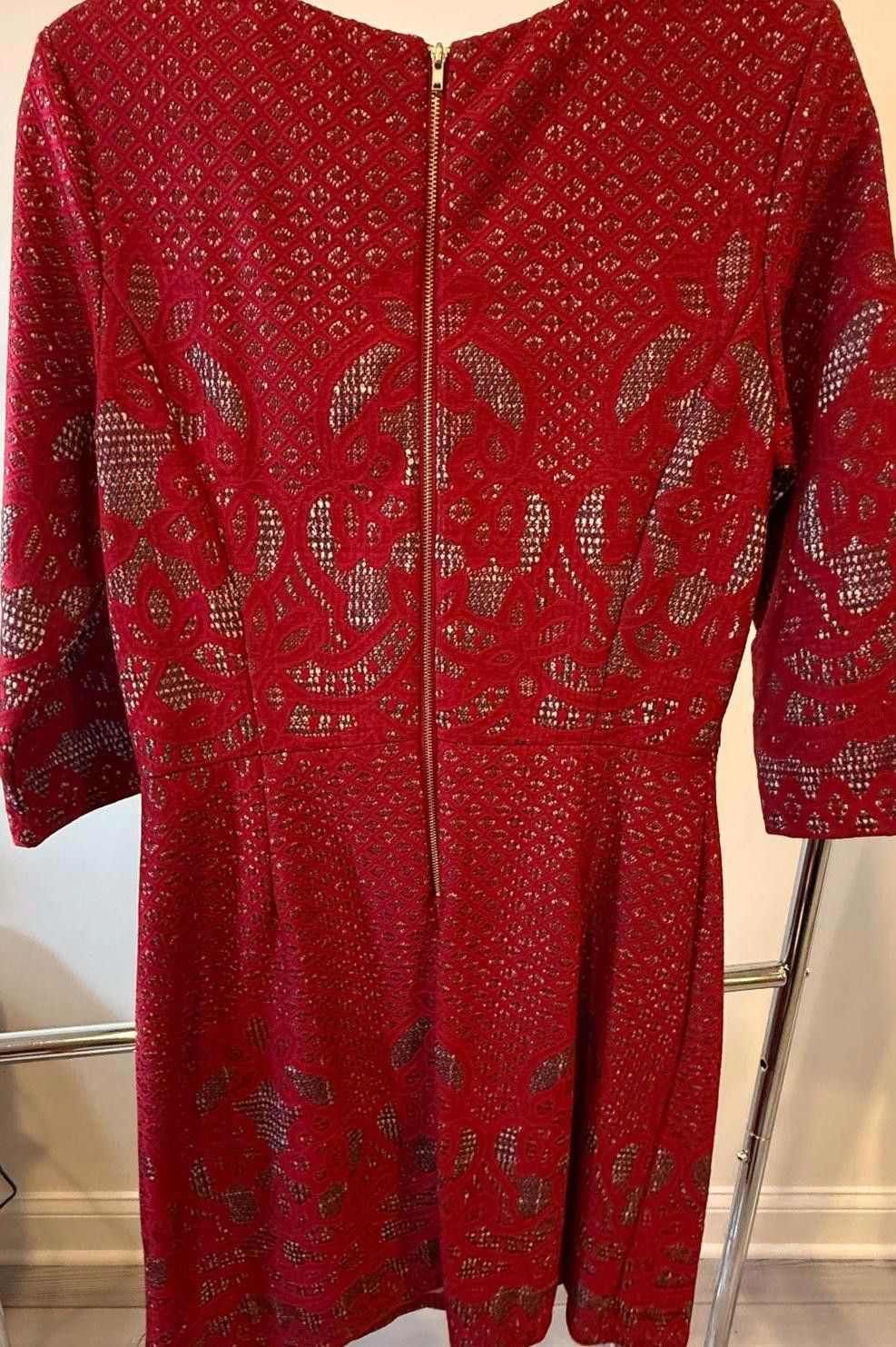 Designer Gibby & Style Red Lace Dress - Size 12 Size XL / US 12-14 / IT 48-50 - 2 Thumbnail